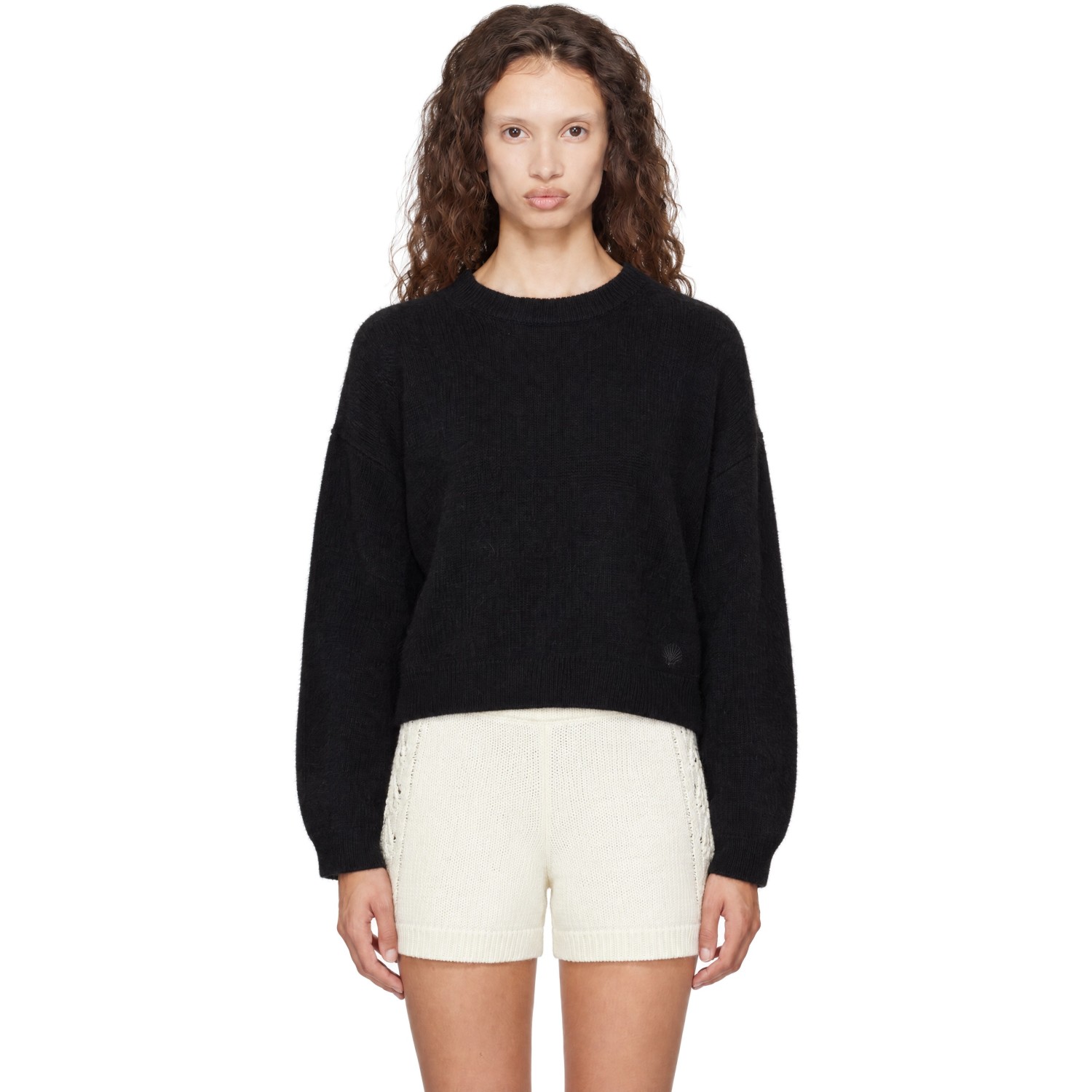 Loulou de Saison Black TRISTAN LDS Yak Blend Sweater
