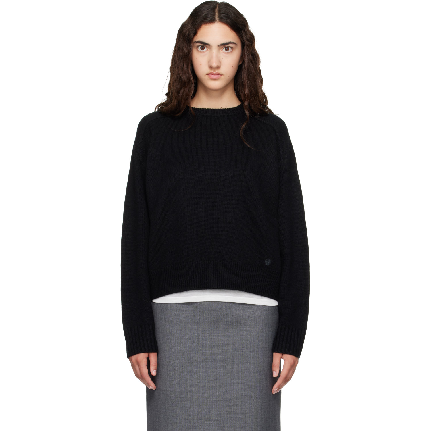 Loulou de Saison Black BREHA Wool Cashmere Blend Sweater