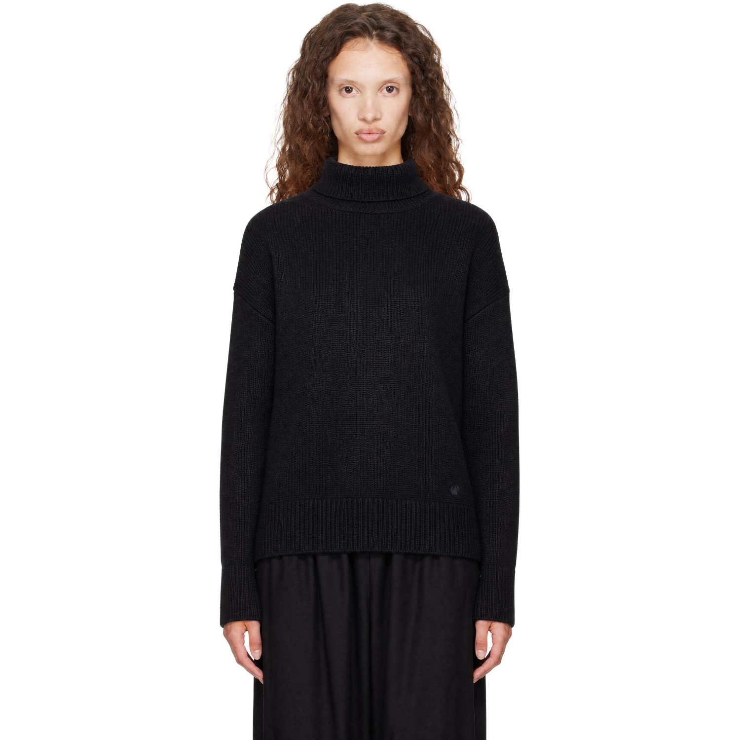 Loulou de Saison Black JONAH Dense Cashmere Turtleneck