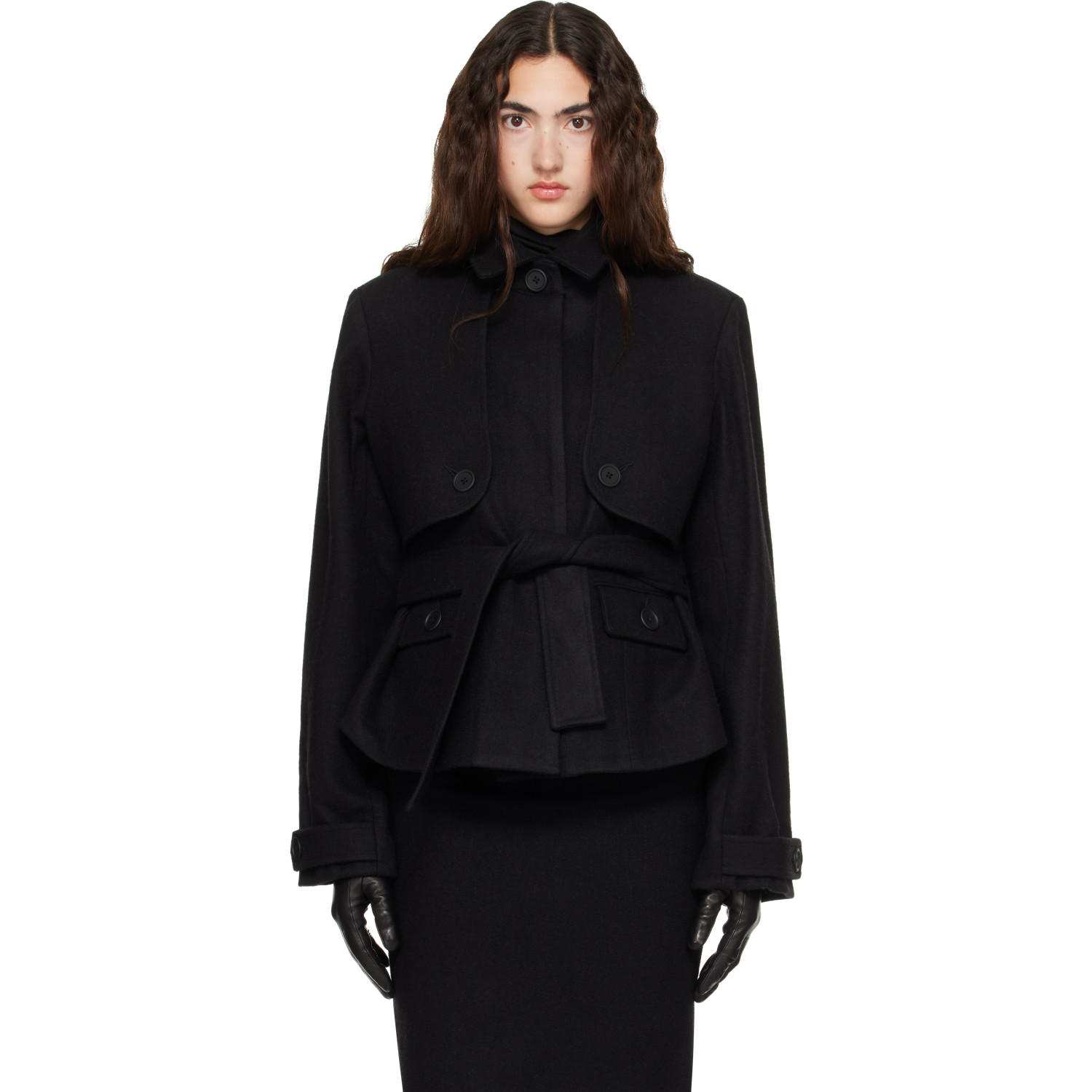 Kanika Agarwal SSENSE Exclusive Black Short Tailored Jacket