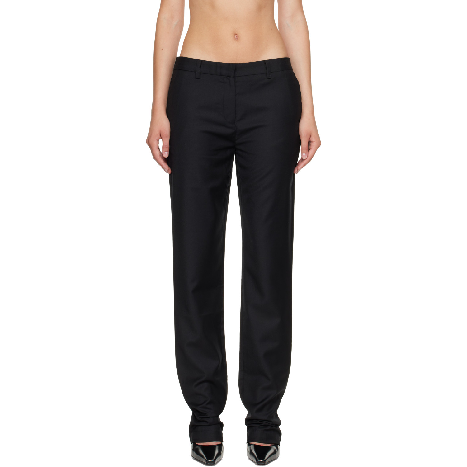 Kanika Agarwal SSENSE Exclusive Black Straight-Cut Cigarette Trousers