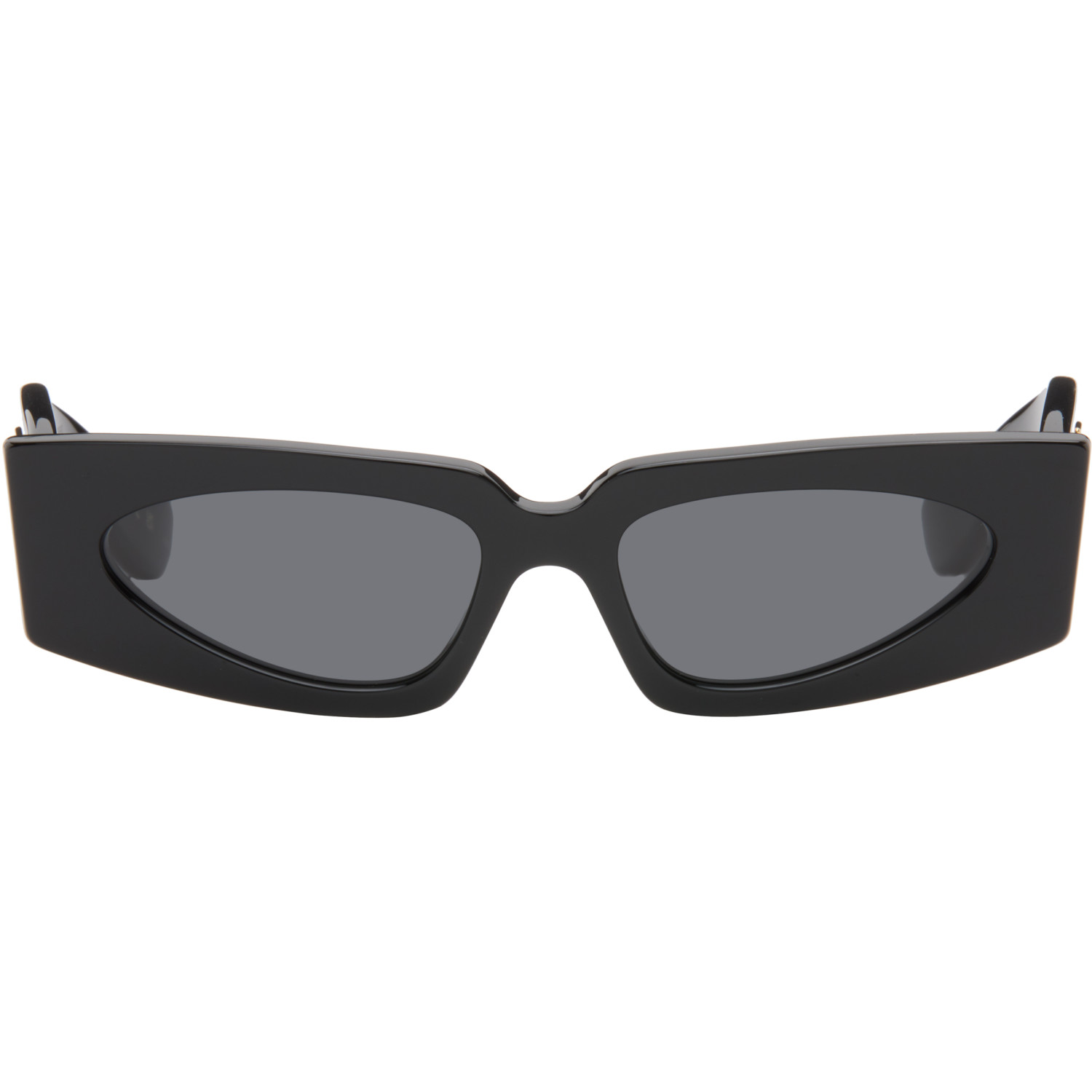 Valentino Black Rectangular Acetate Sunglasses