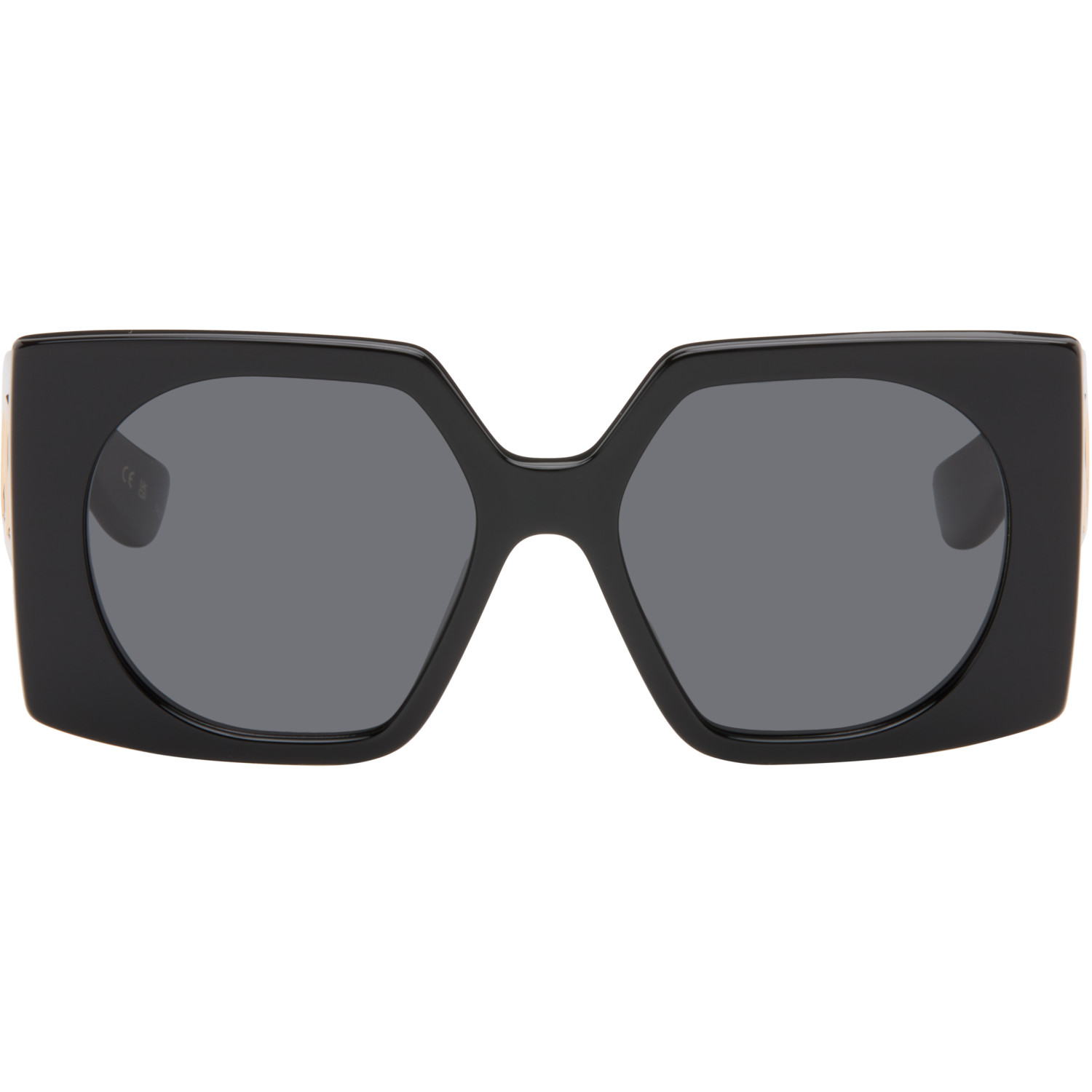 Valentino Black Rectangular Acetate Sunglasses