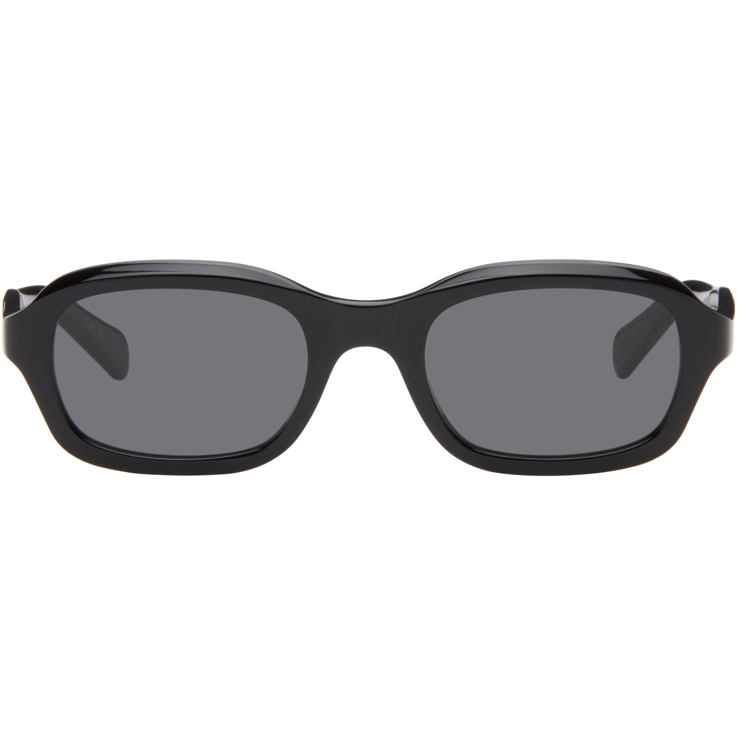Valentino Black Rectangular Acetate Sunglasses