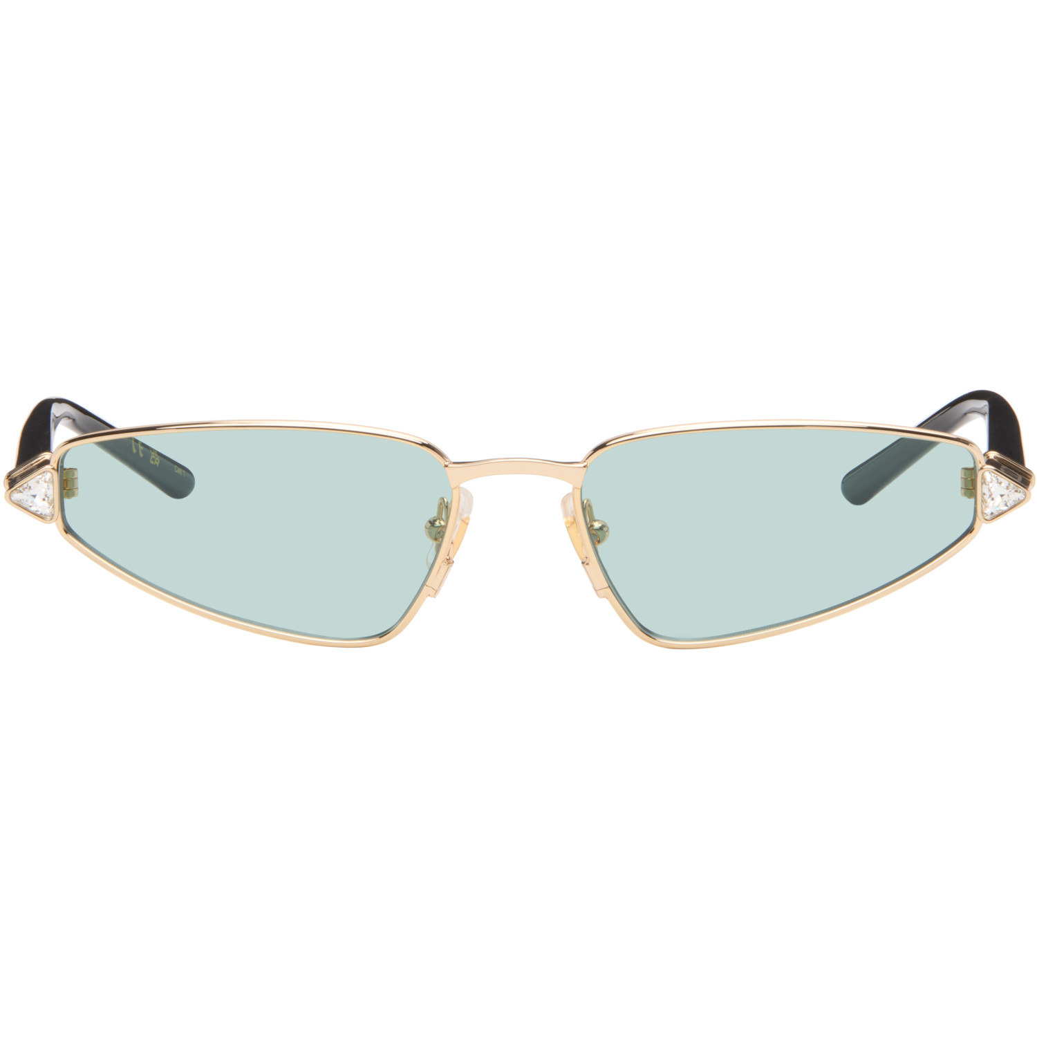 Valentino Gold & Black Metal Cat-Eye Sunglasses