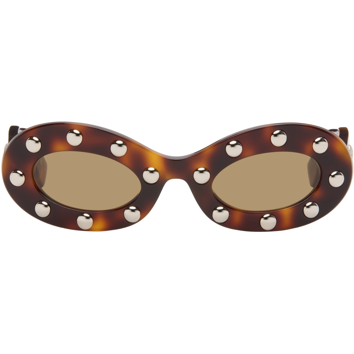 Valentino Brown Oval Sunglasses