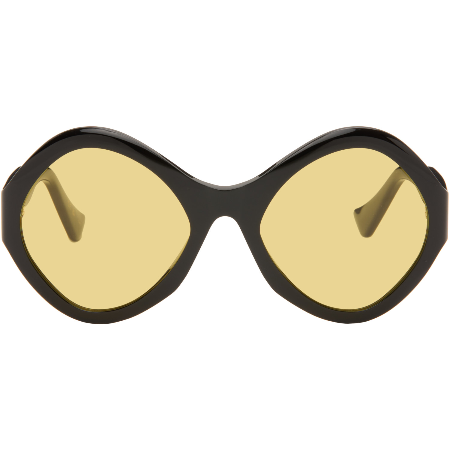 Valentino Black Round Acetate Sunglasses