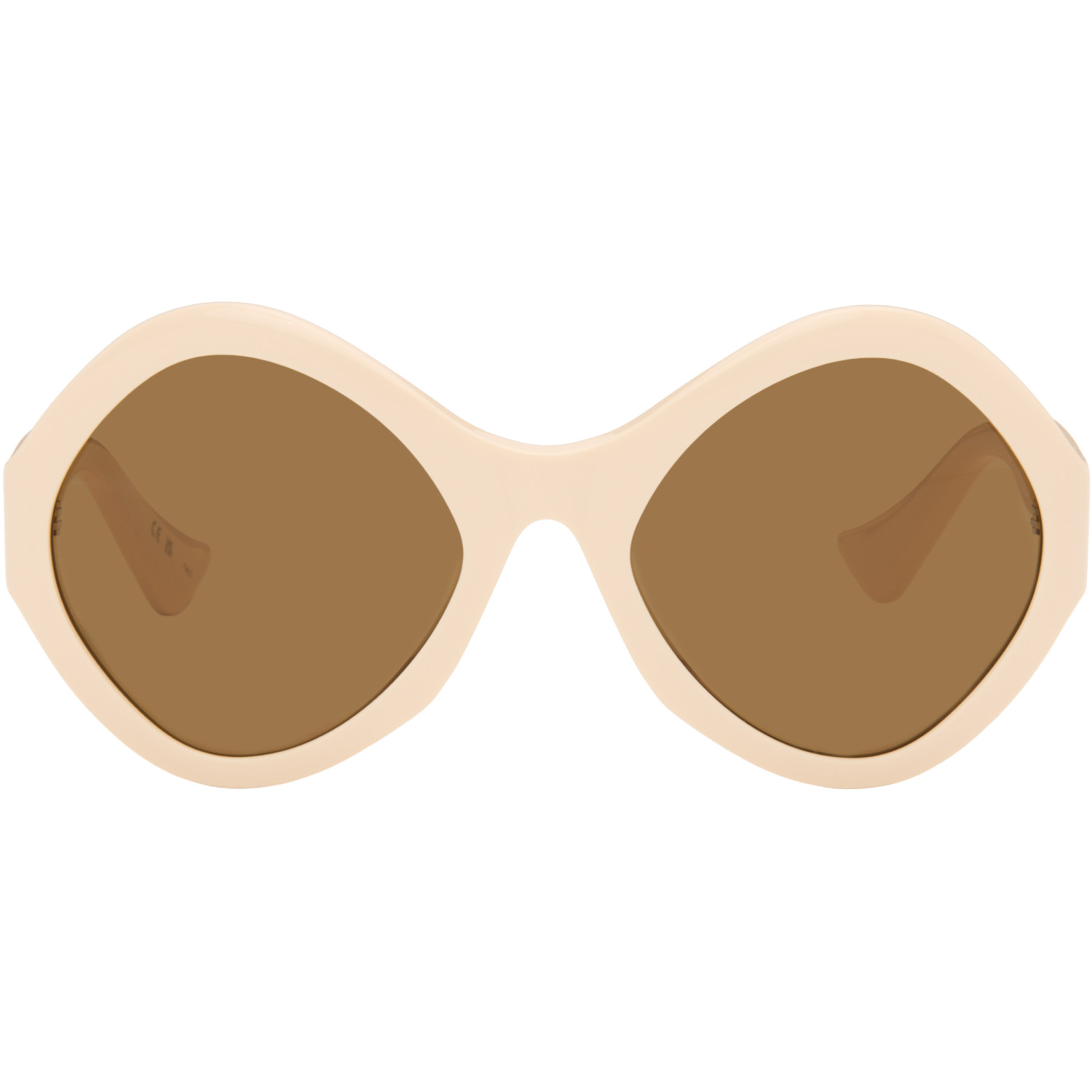 Valentino Off-White Round Acetate Sunglasses