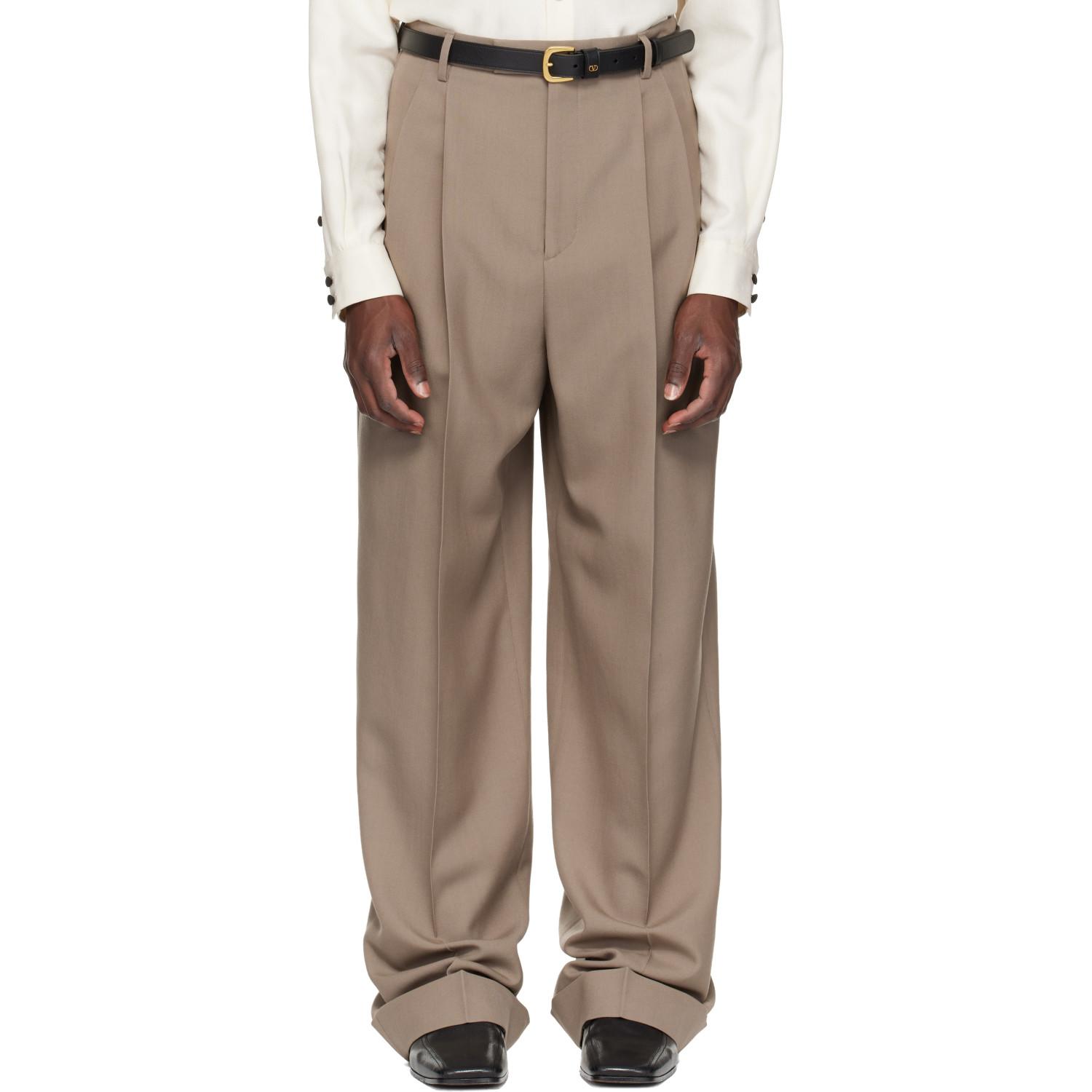 Valentino Taupe Wool Trousers