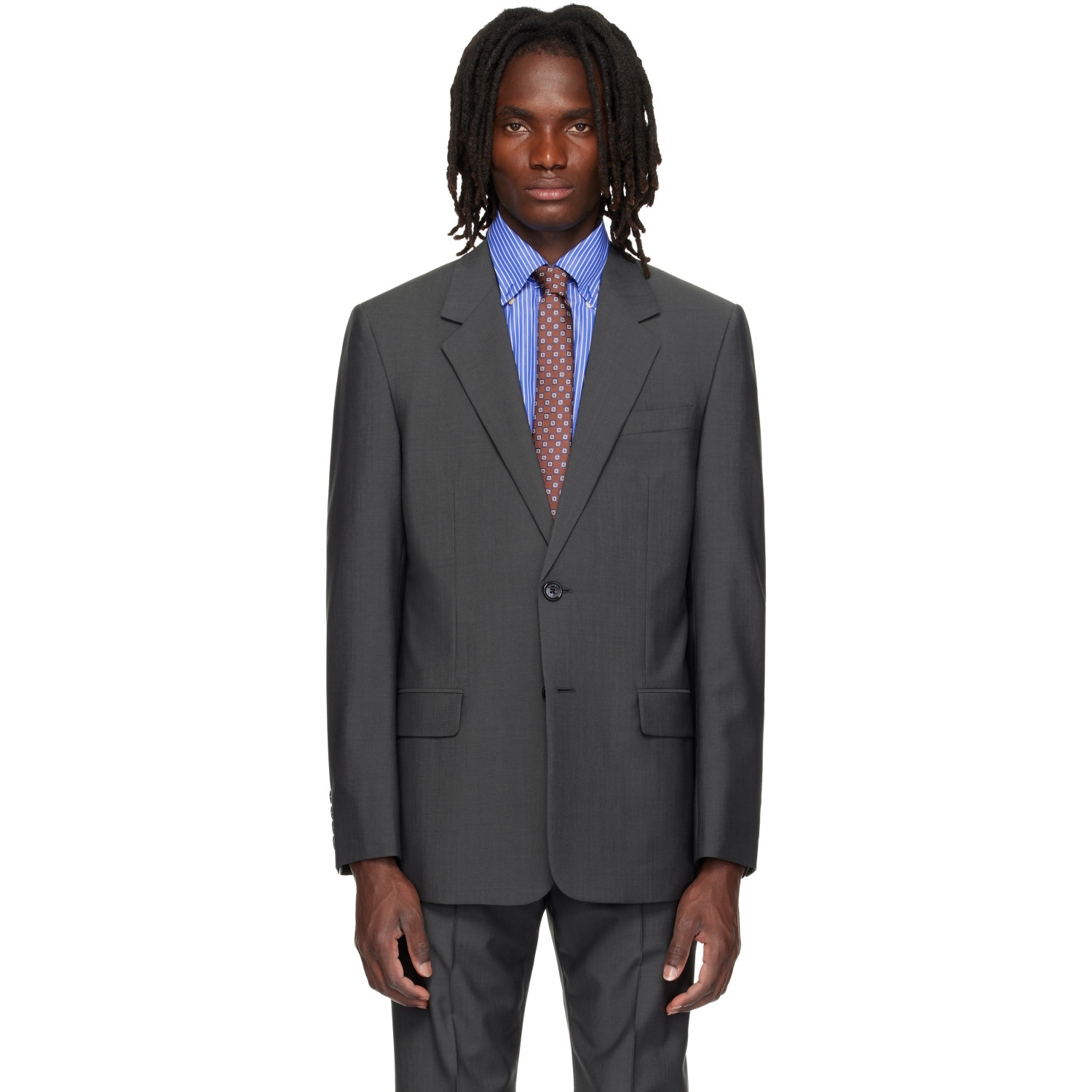 Valentino Gray Wool Mohair Blazer