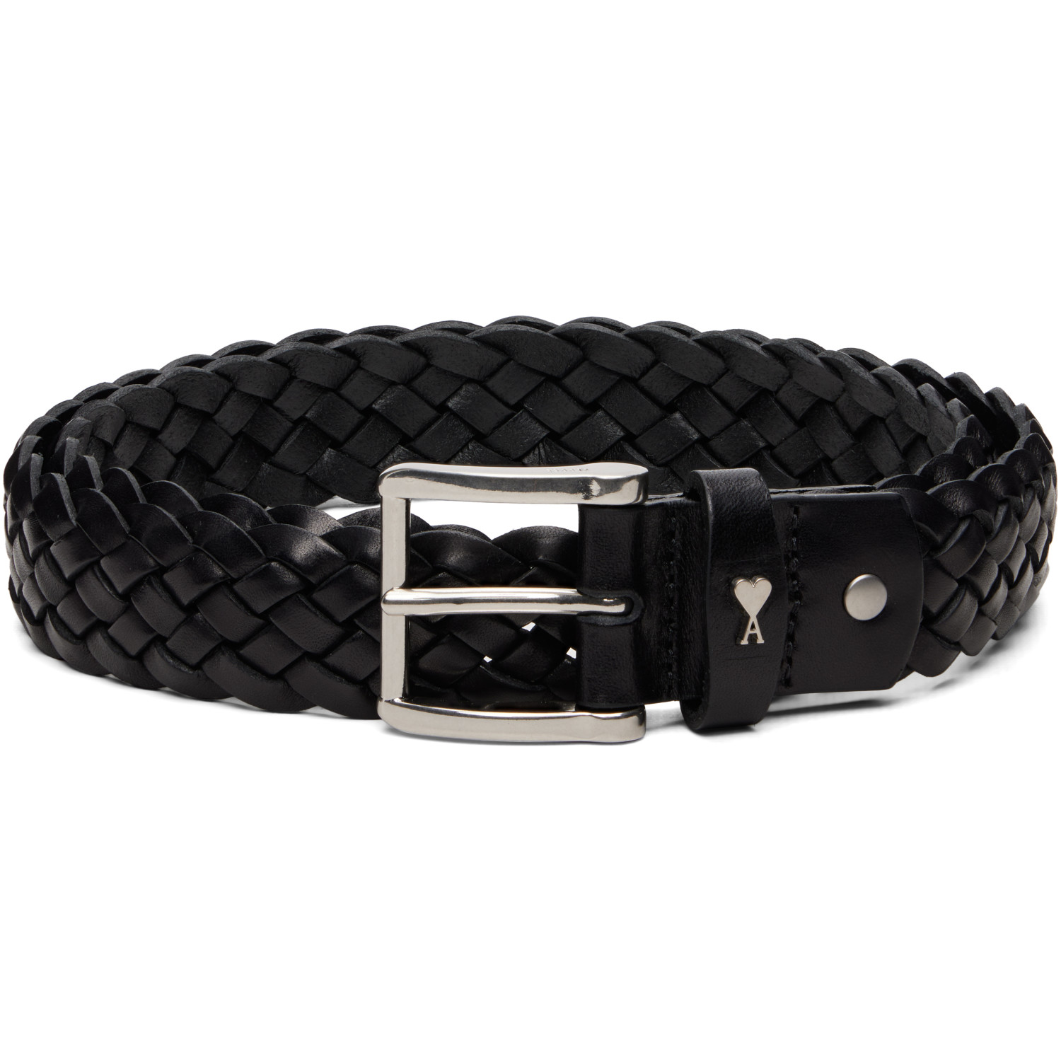 AMI Paris Black Braided 'Paris Paris' Belt