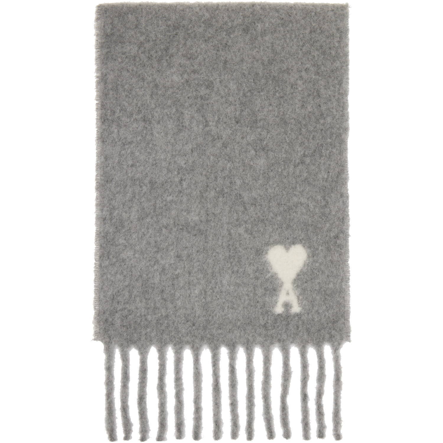 AMI Paris Gray Ami de Coeur Alpaca Scarf