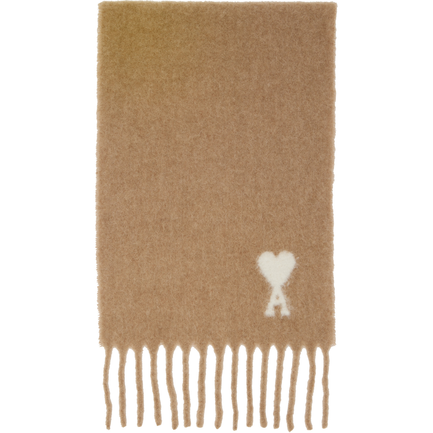 AMI Paris Beige Alpaca Ami de Coeur Scarf
