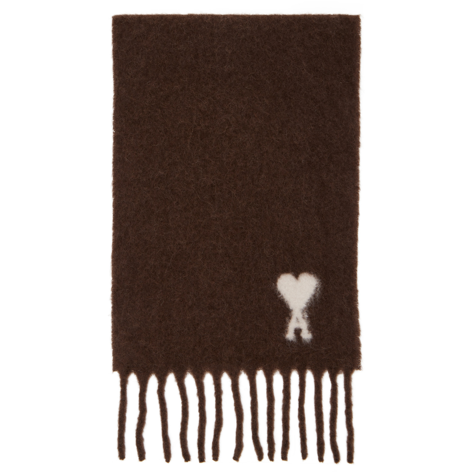 AMI Paris Brown Alpaca Ami de Coeur Scarf
