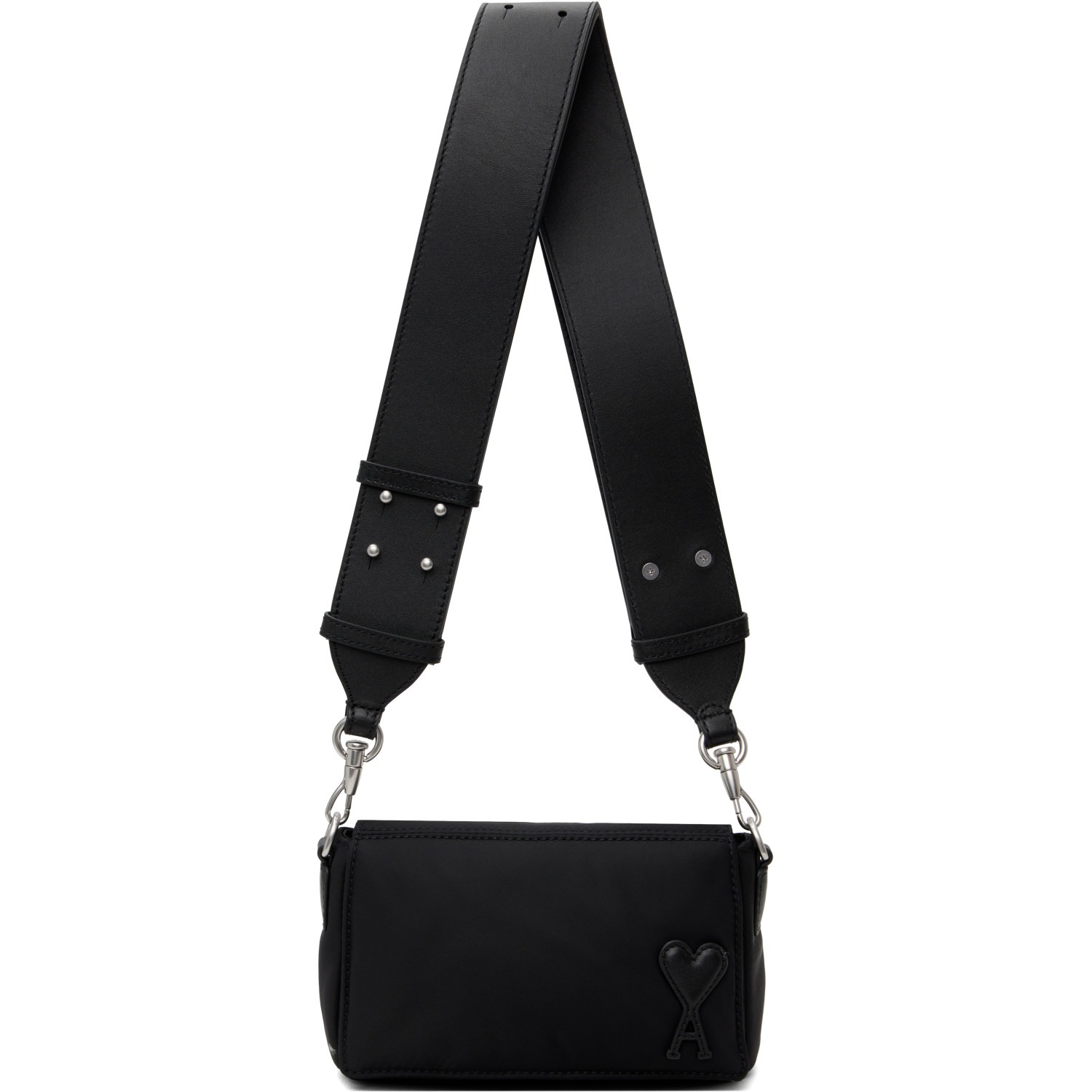 AMI Paris Black Nylon Marcel Lunch Box Bag