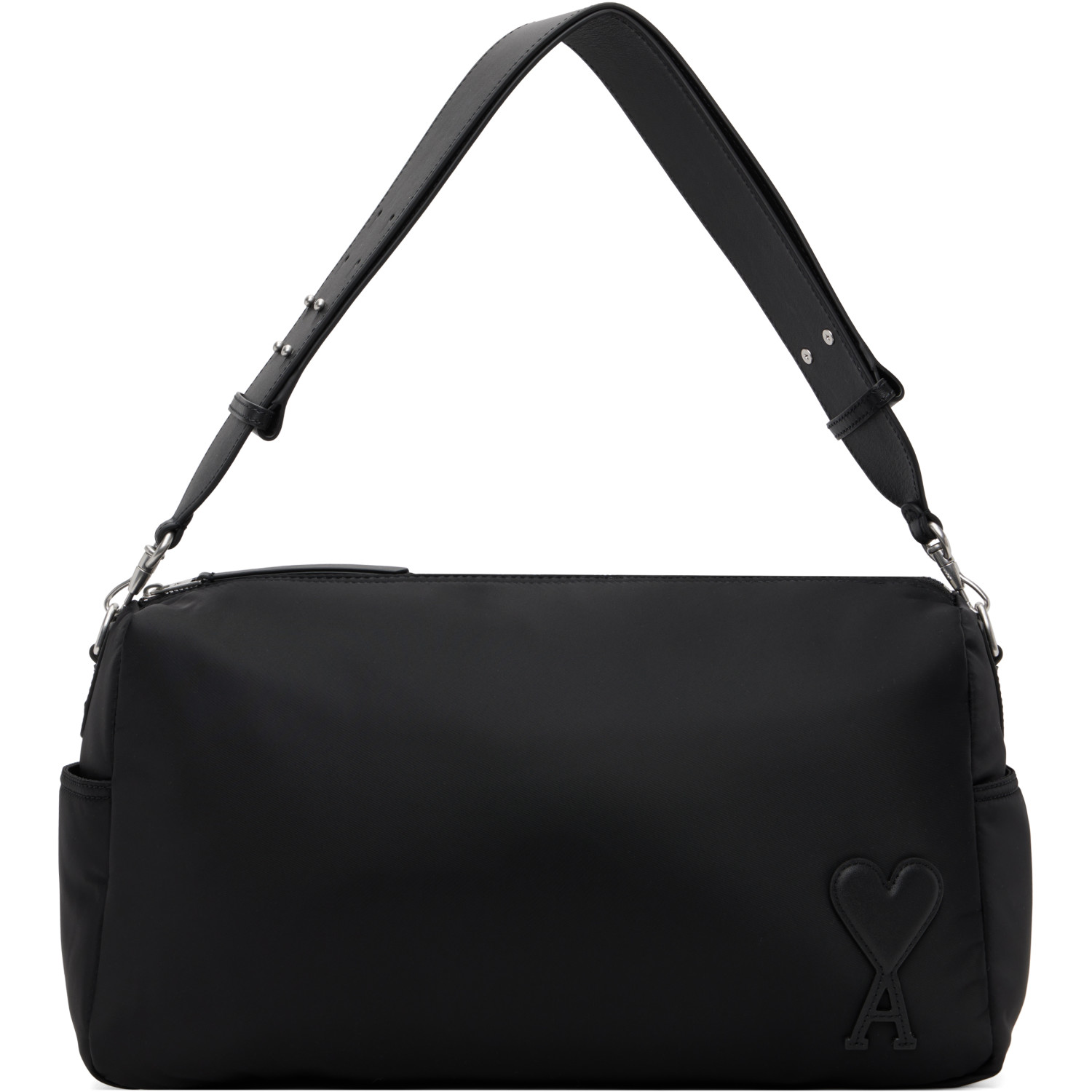 AMI Paris Black Large Nylon Marcel Bag