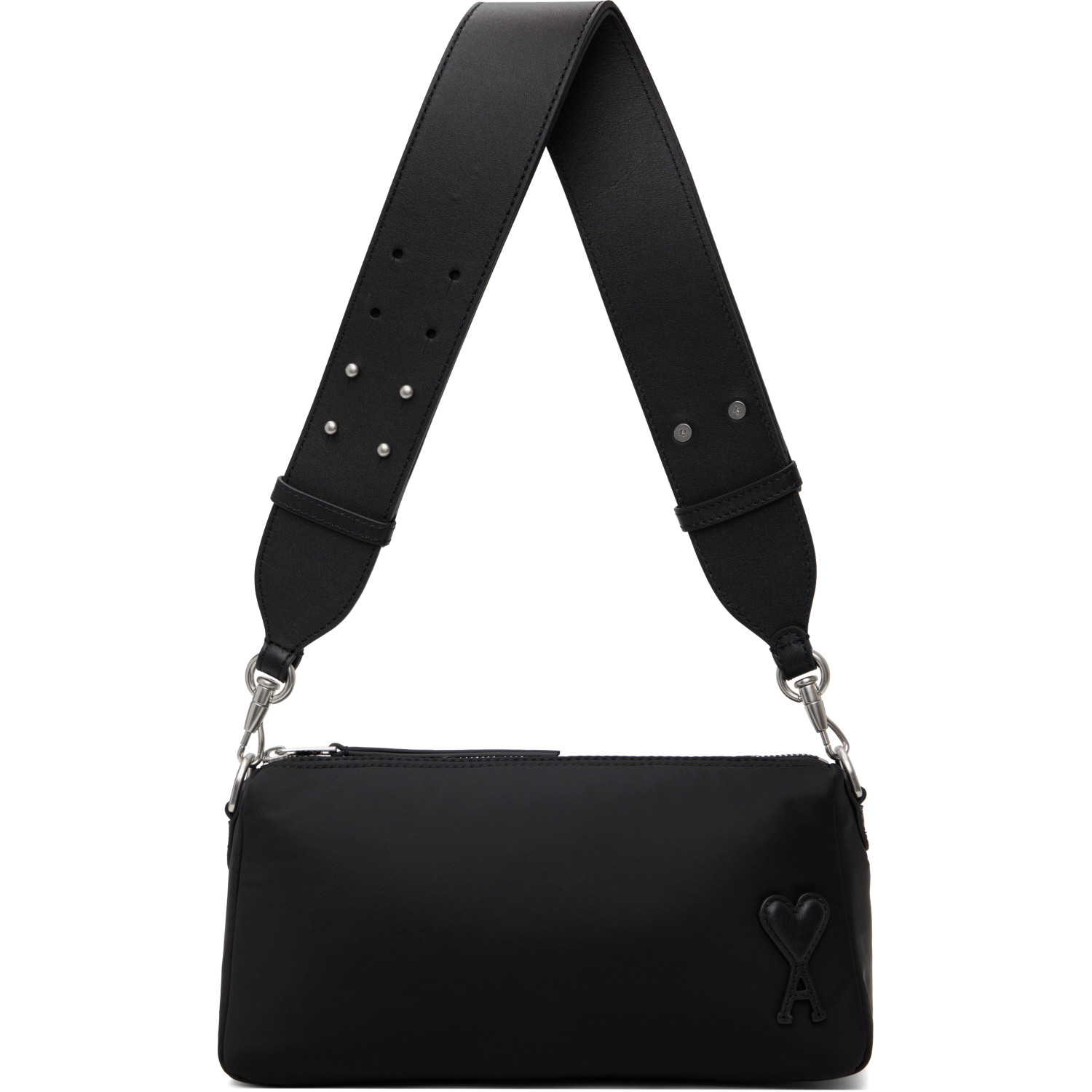 AMI Paris Black Nylon Marcel Bag