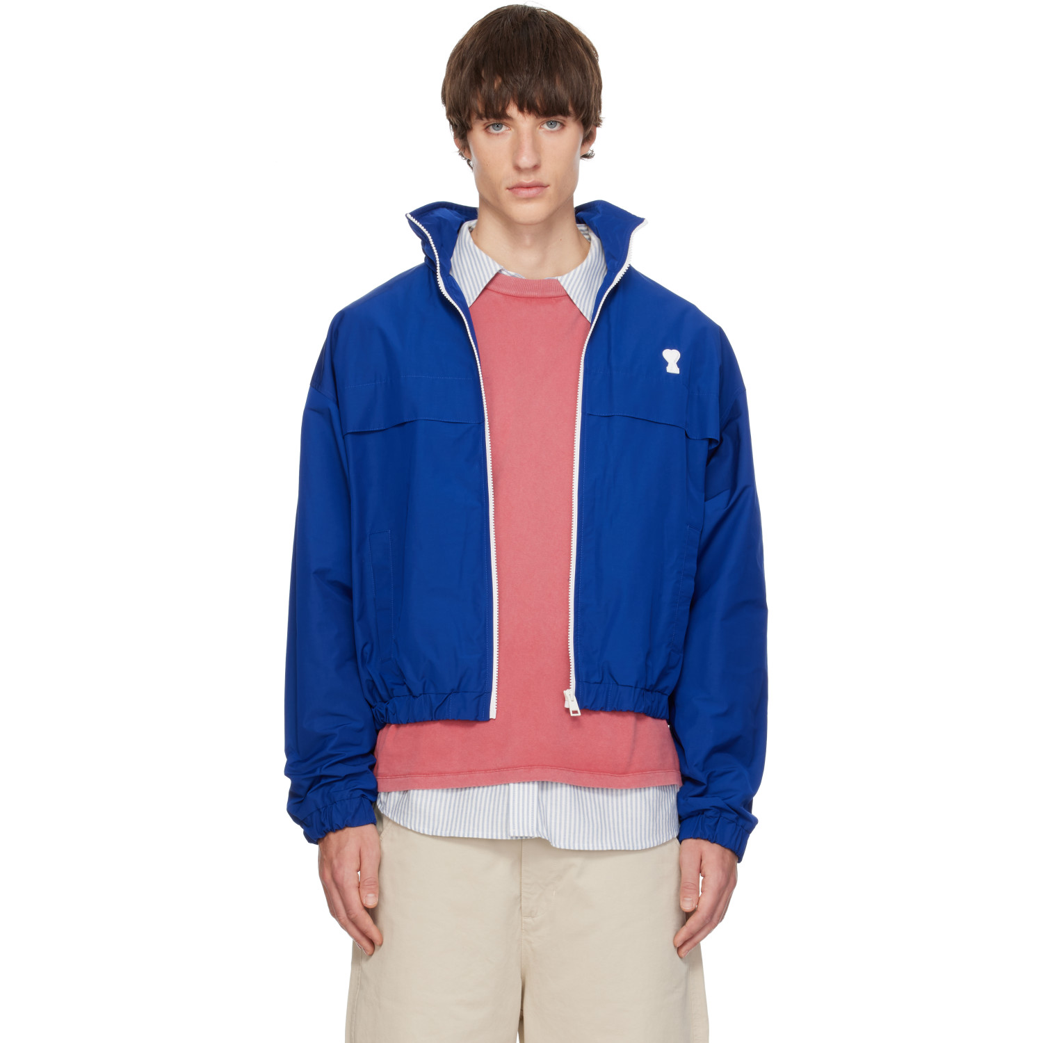 AMI Paris Blue Ami de Coeur Windbreaker Jacket