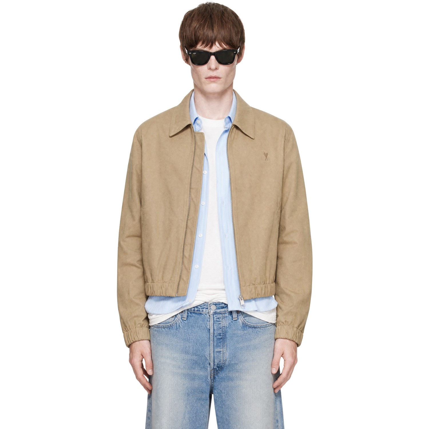 AMI Paris Biege Padded Cotton Ami de Coeur Jacket