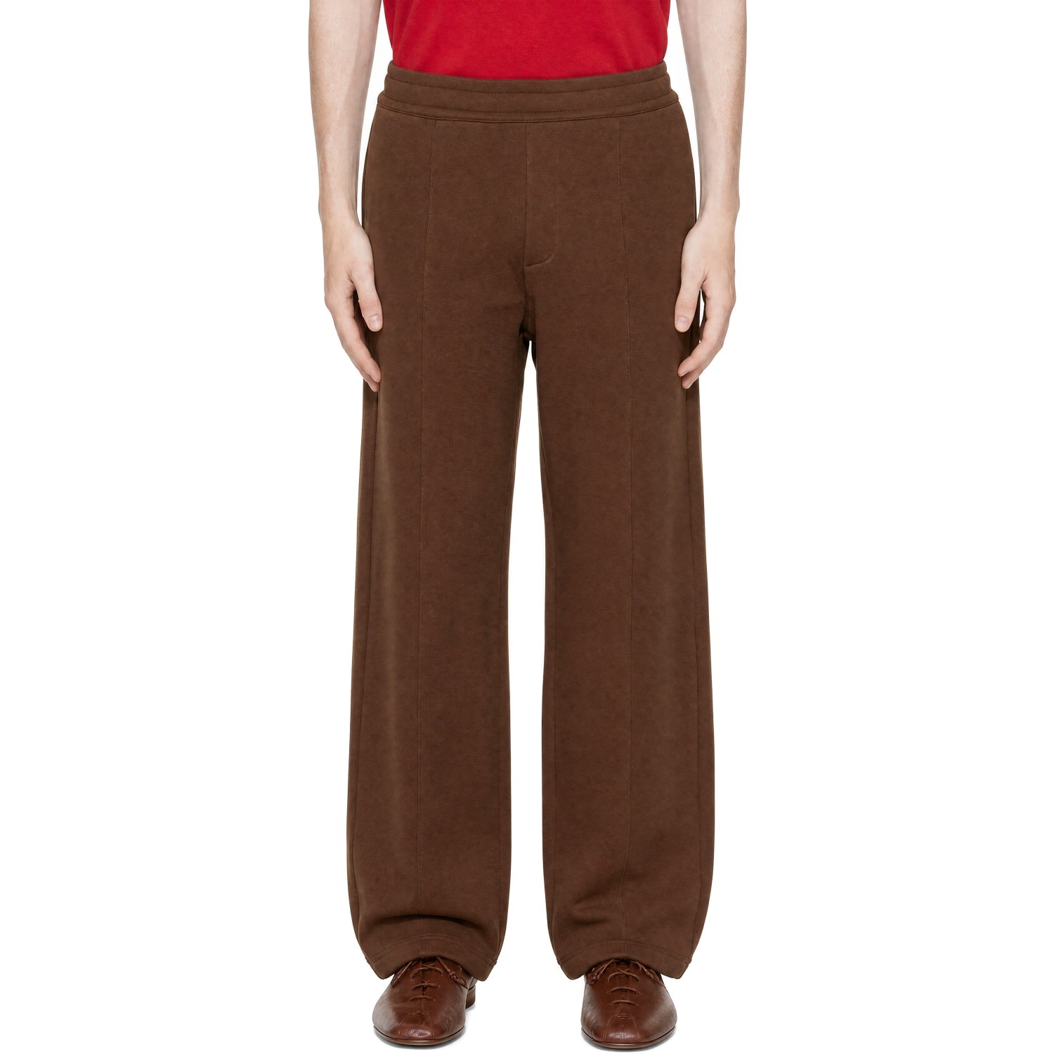 AMI Paris Brown Cotton Embossed Ami de Coeur Sweatpants