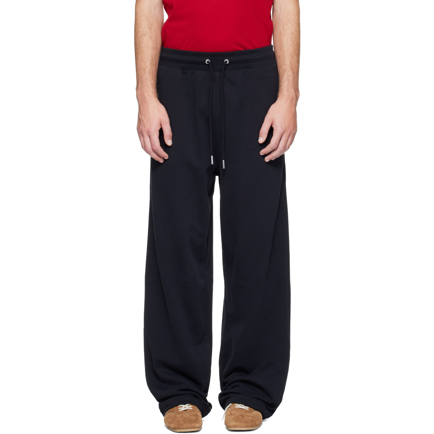 AMI Paris Black Cotton Ami de Coeur Track Pants