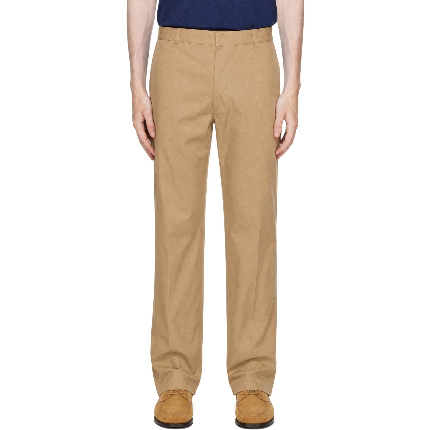 AMI Paris Beige Paris Fit Cotton Trousers