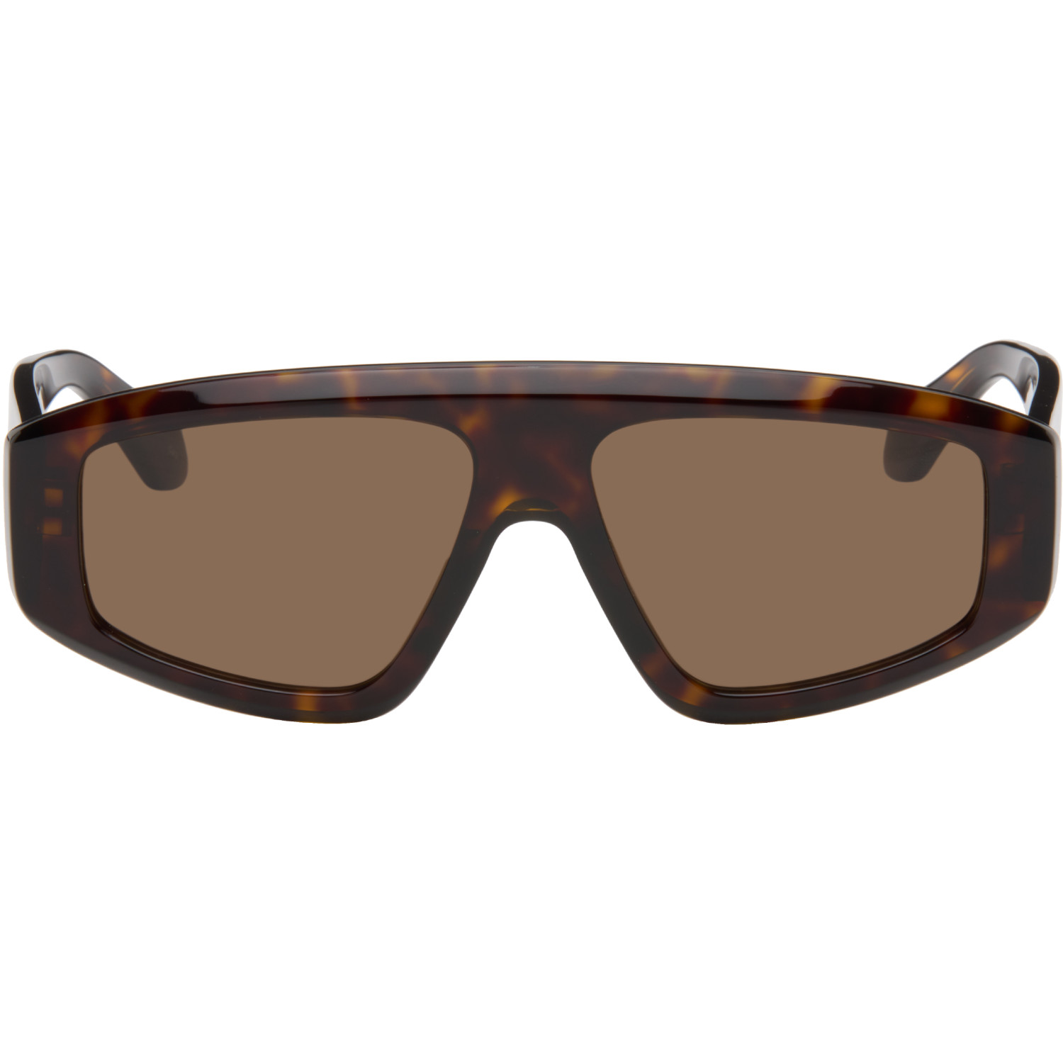 ALAÏA Brown Aviator Mask Sunglasses
