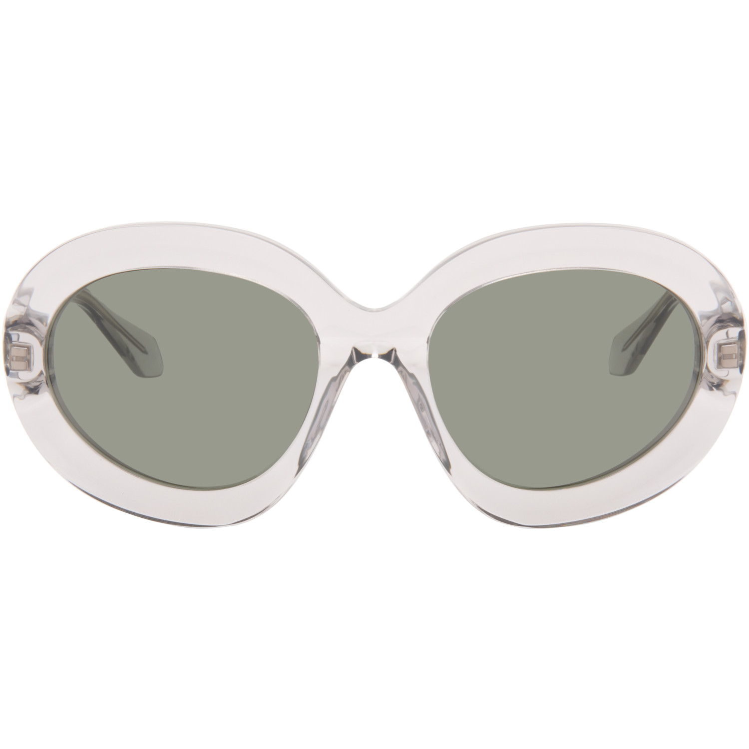 ALAÏA Grey Round Wraparound Sunglasses