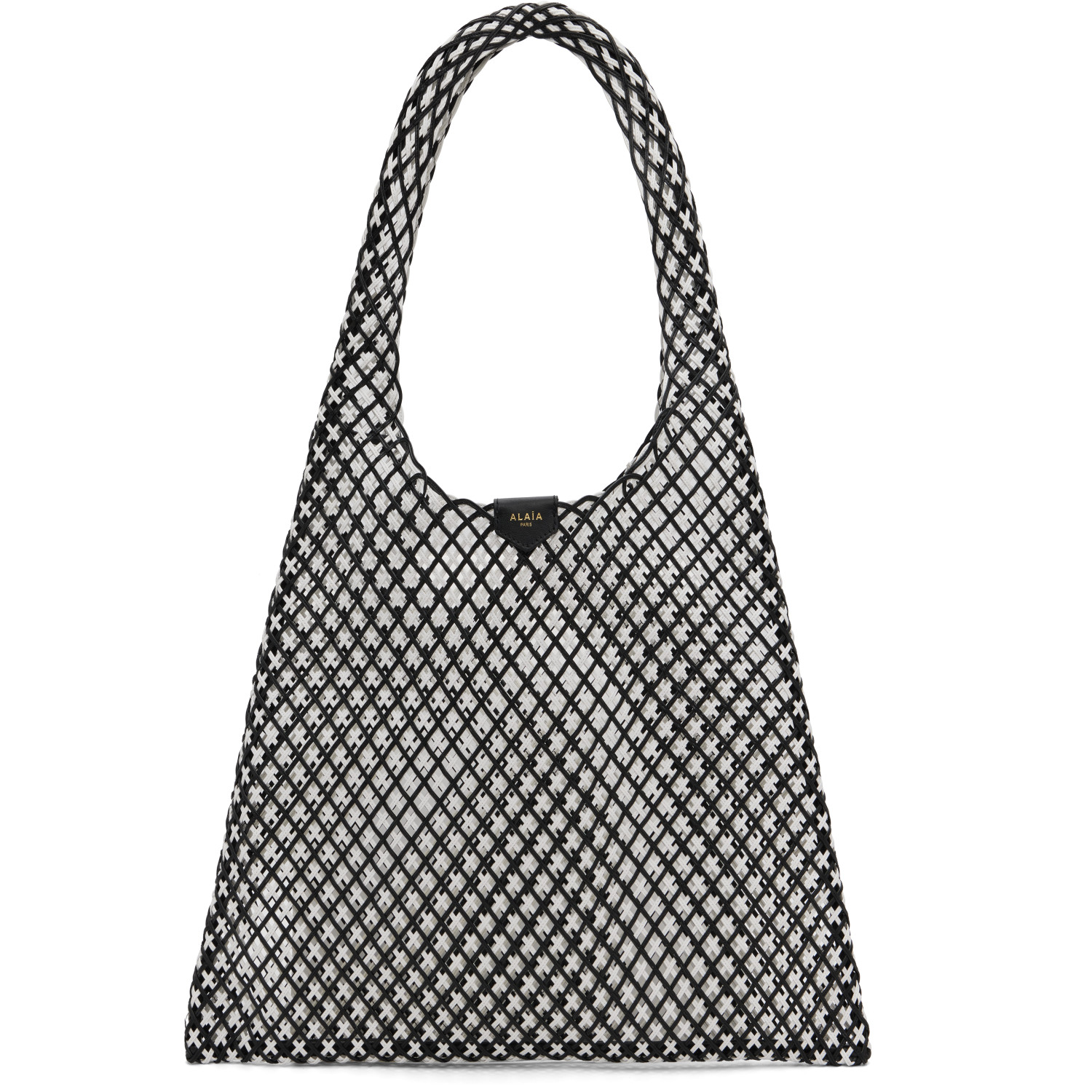 ALAÏA Black & White One Piece Leather Net Tote