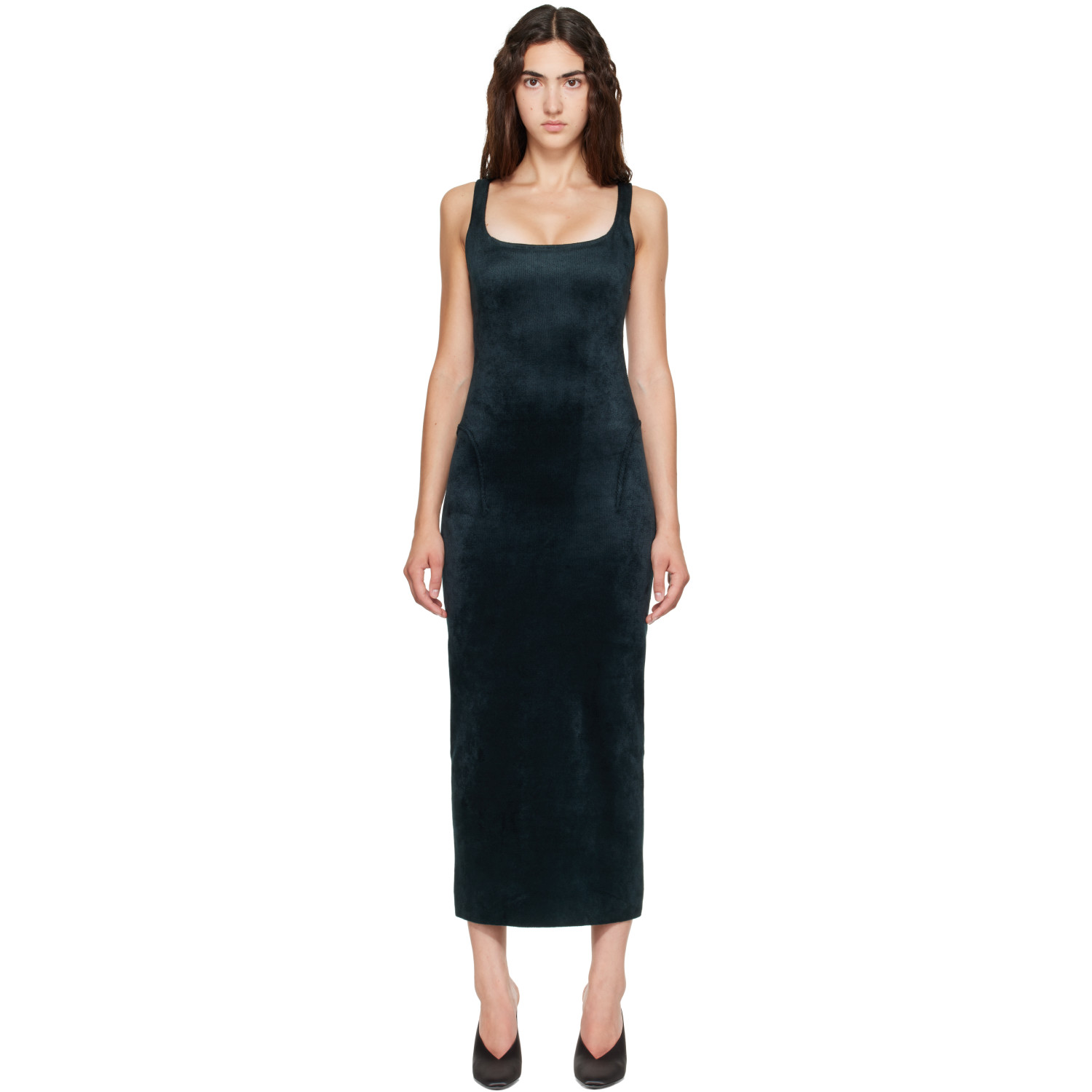ALAÏA Green Tailored Velvet Maxi Dress