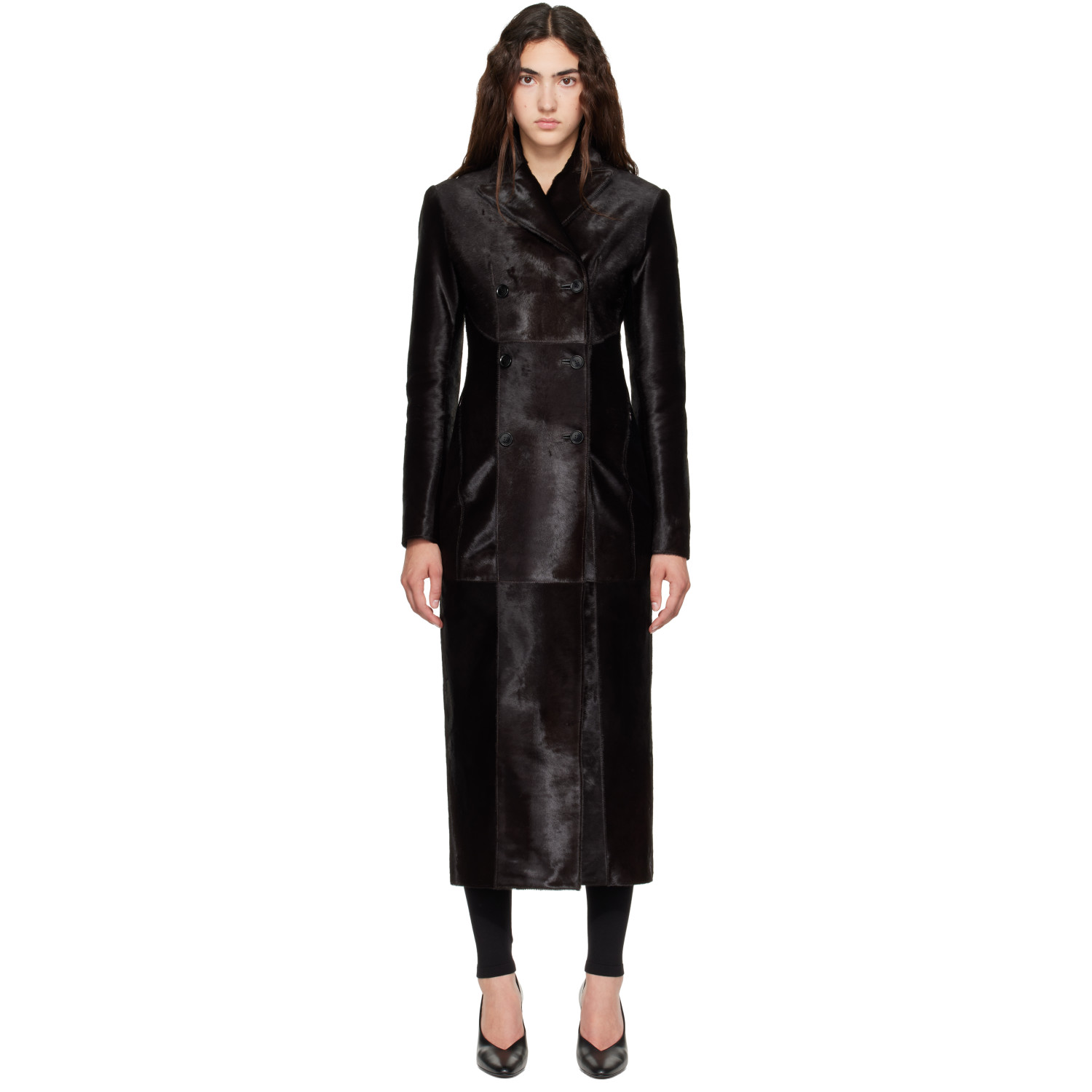 ALAÏA Brown Tailored Pony Hair Coat