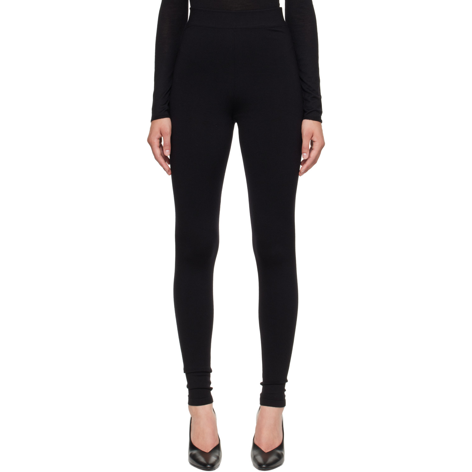 ALAÏA Black Wool Leggings