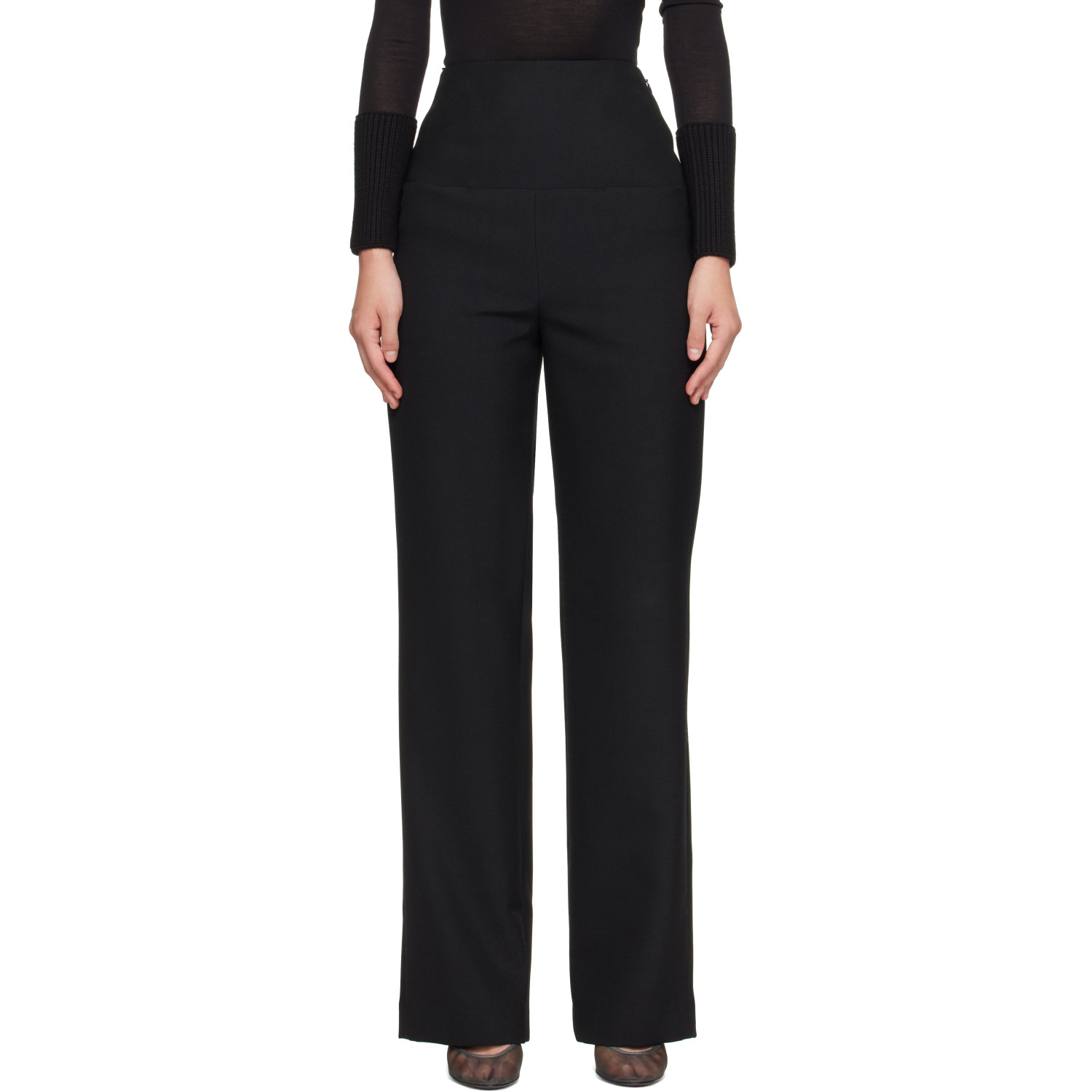 ALAÏA Black Light Tailored Wool Trousers