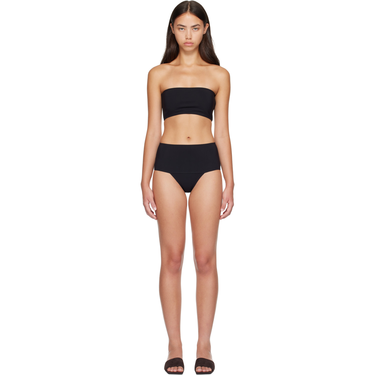 ALAÏA Black Bandeau Bikini
