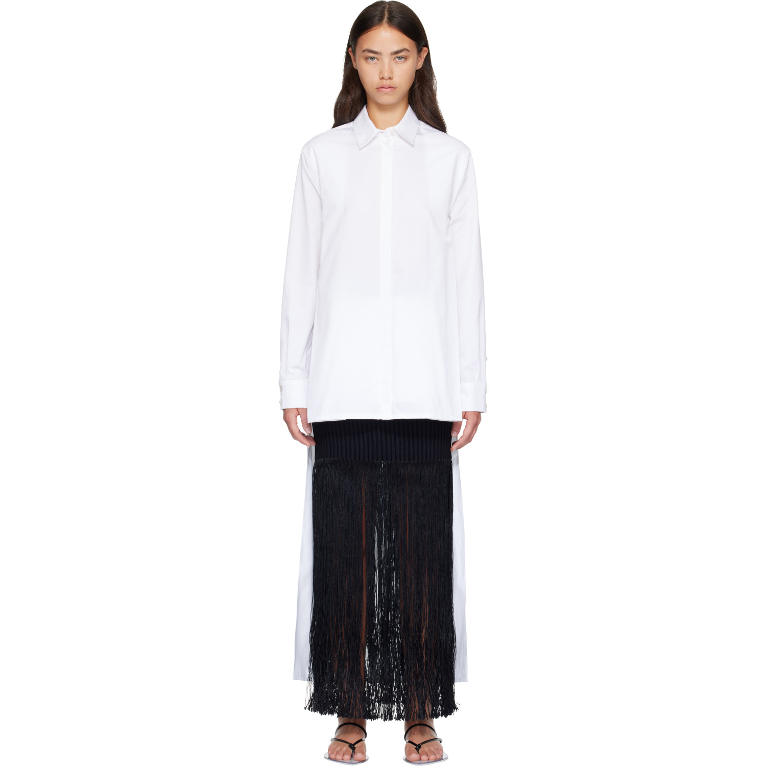 ALAÏA White Asymmetric Cotton Shirt
