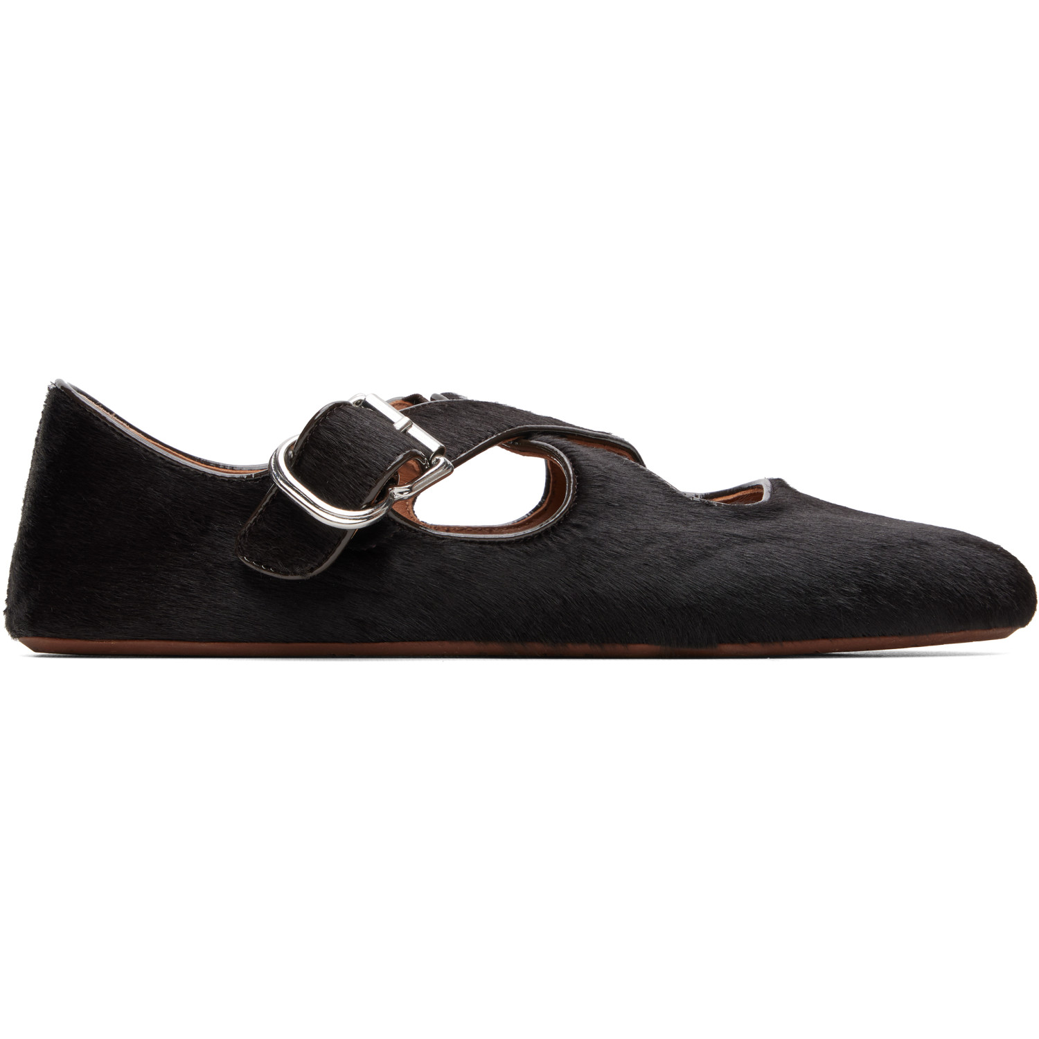 ALAÏA Brown Criss Cross Ballerina Flats
