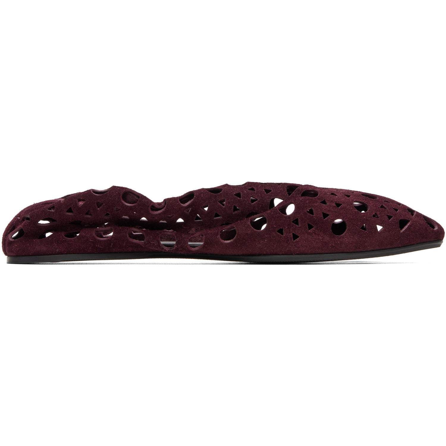 ALAÏA Burgundy Vienne Ballerina Flats