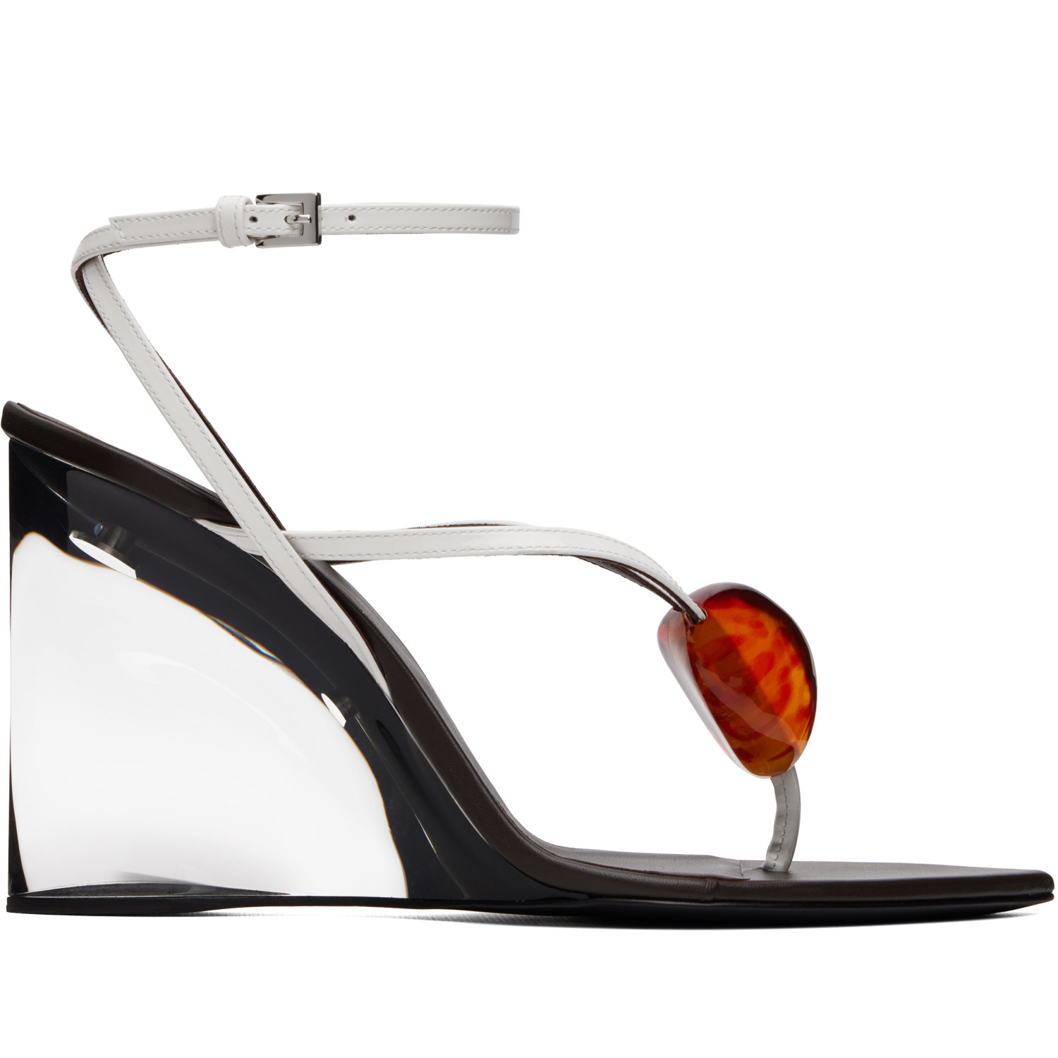 ALAÏA White Invisible Jewel Wedge Heeled Sandals