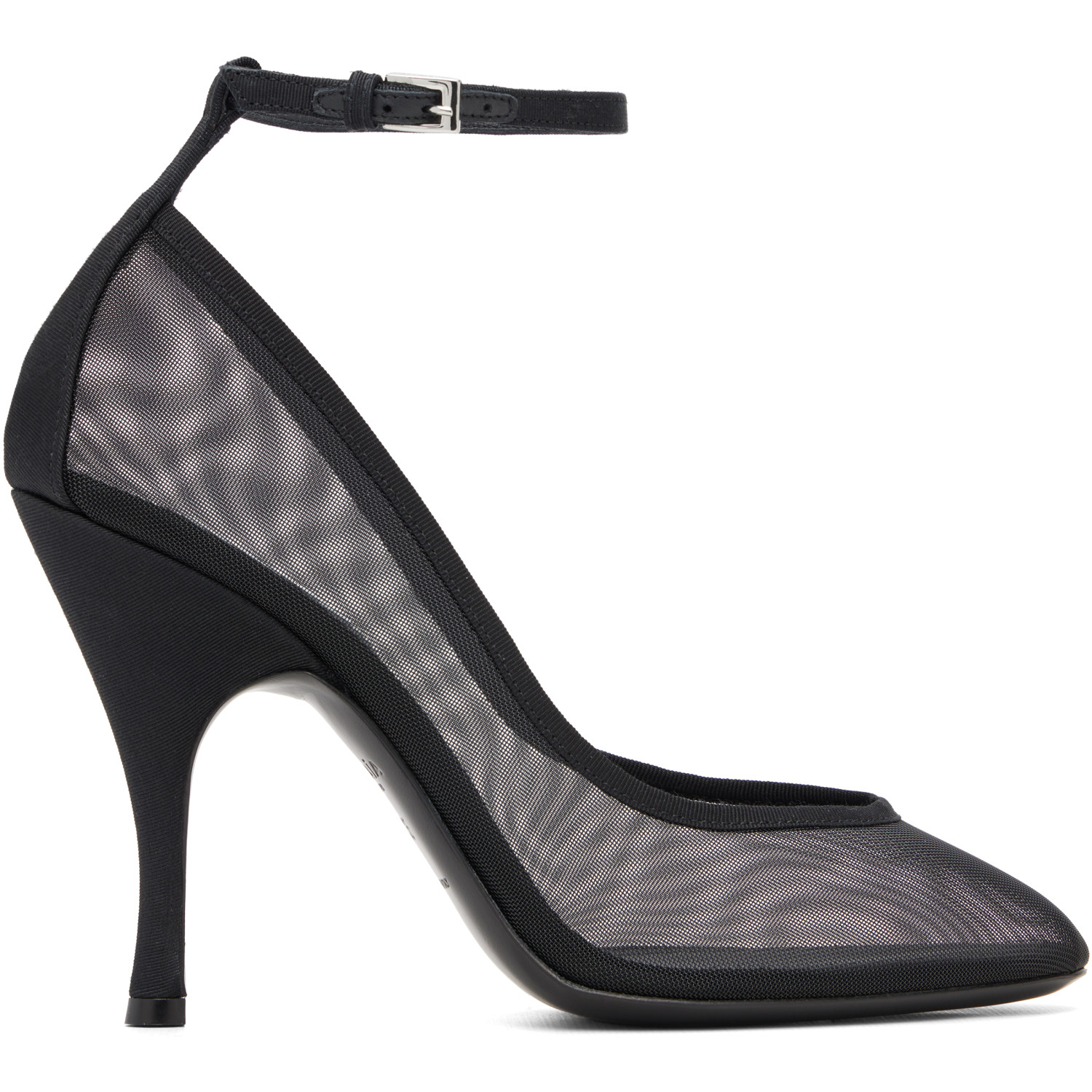 ALAÏA Black Strappy Mesh Heels