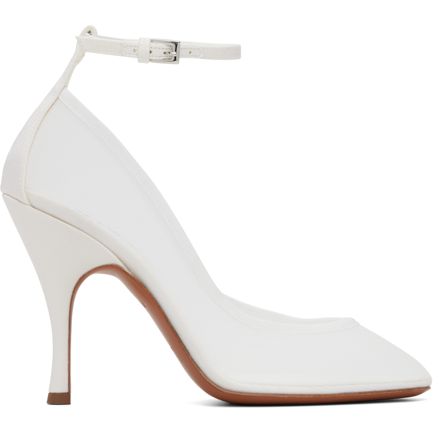 ALAÏA White Strappy Mesh Heels