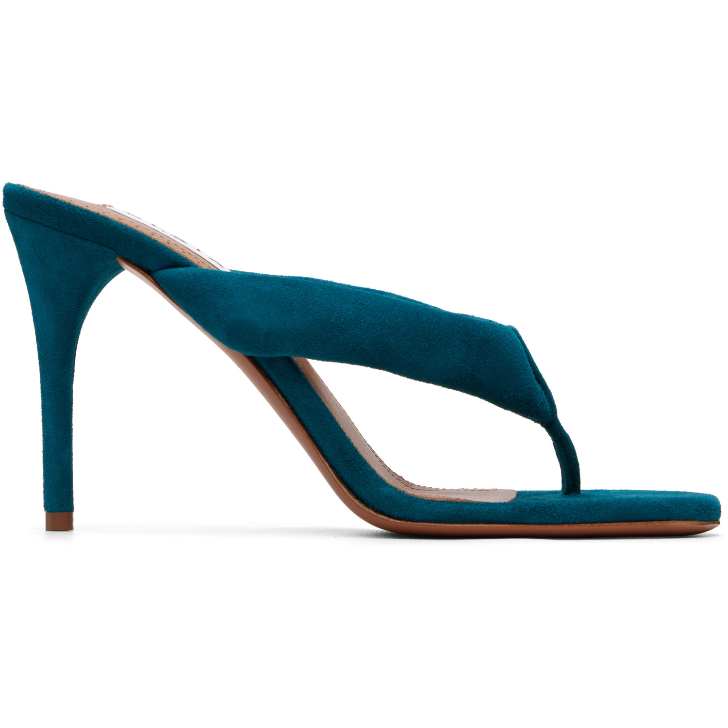 ALAÏA Blue Thong Mule Heeled Sandals