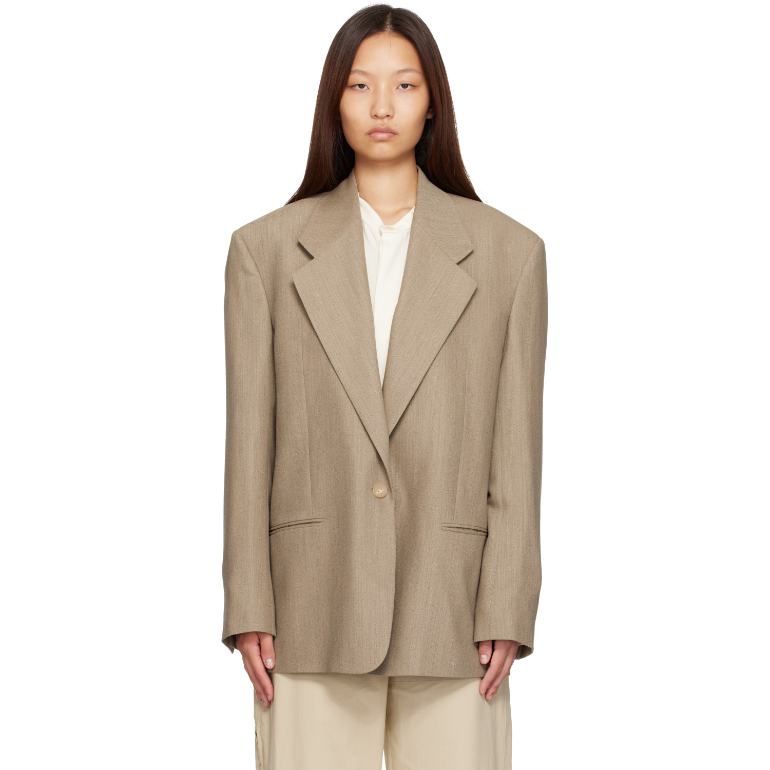 Calvin Klein Collection Beige Avery Blazer