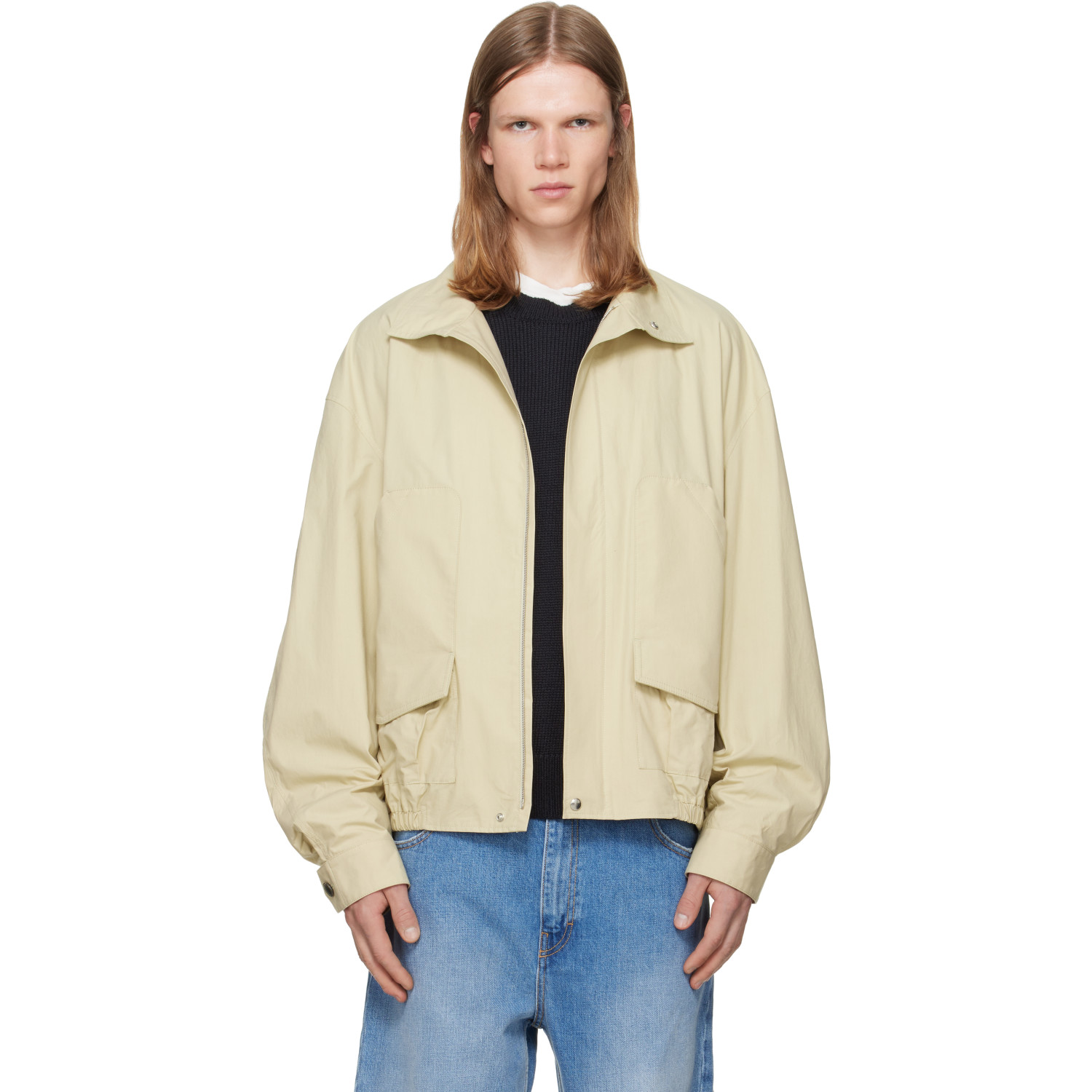 Calvin Klein Collection Beige Donald Bomber Jacket