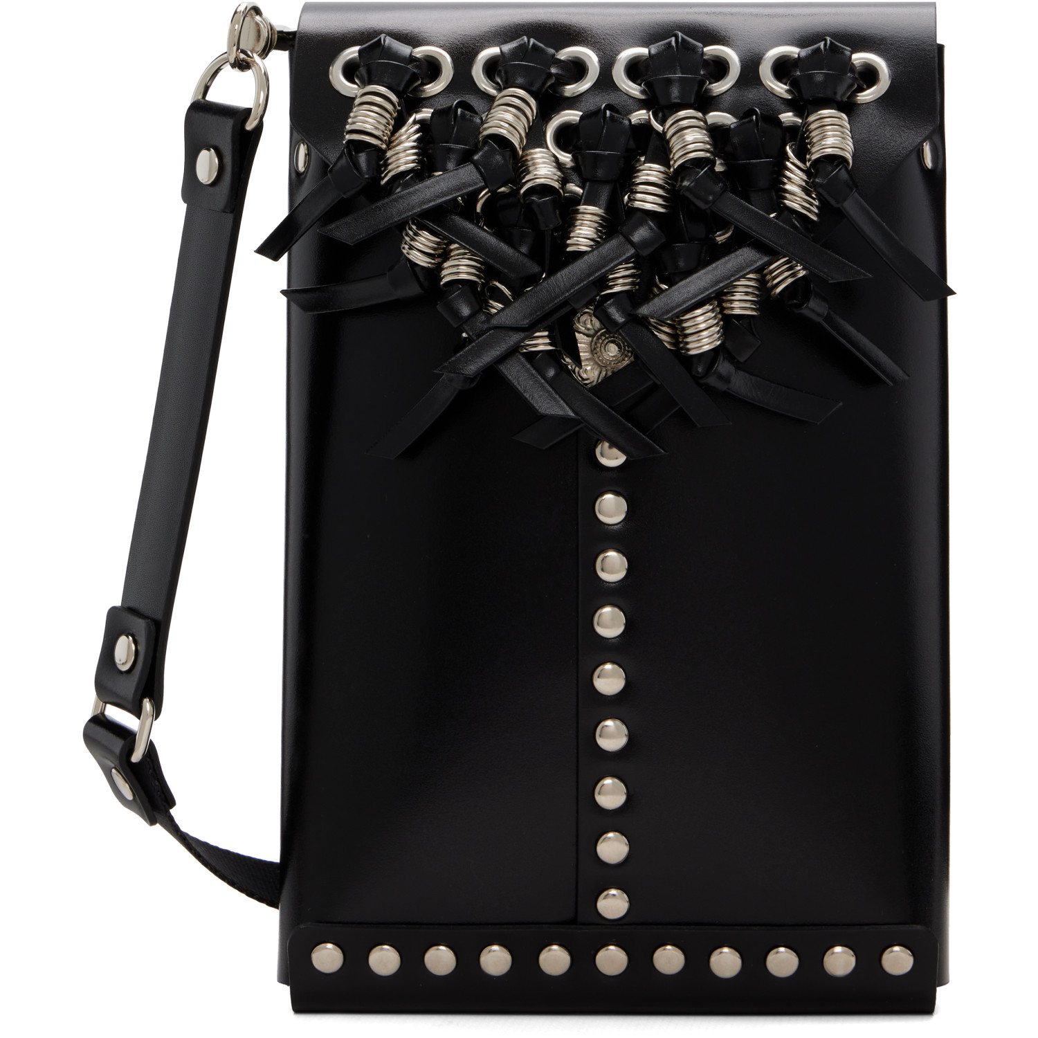 Toga Pulla Black Leather Shoulder Bag