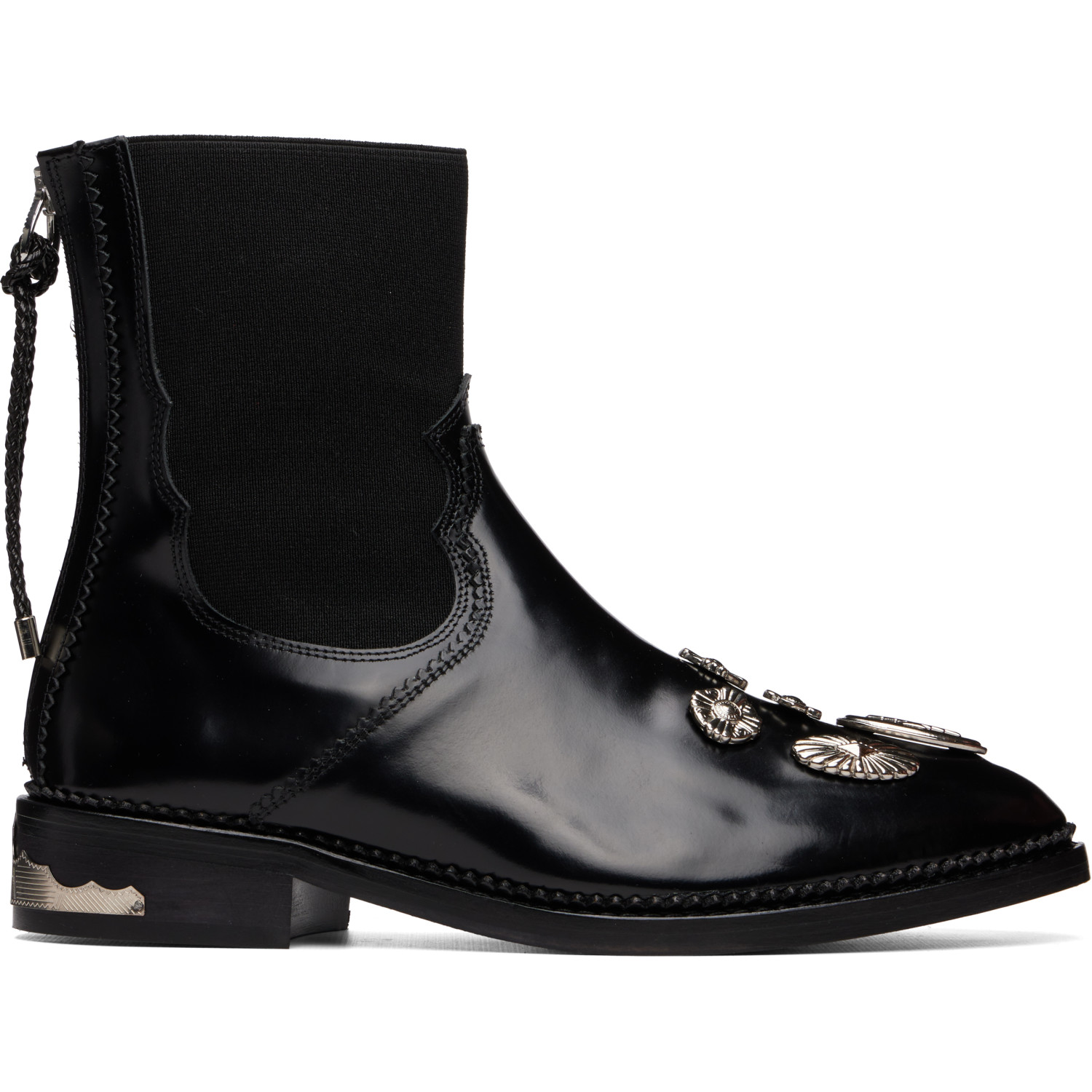 Toga Pulla Black Polido Ankle Boots