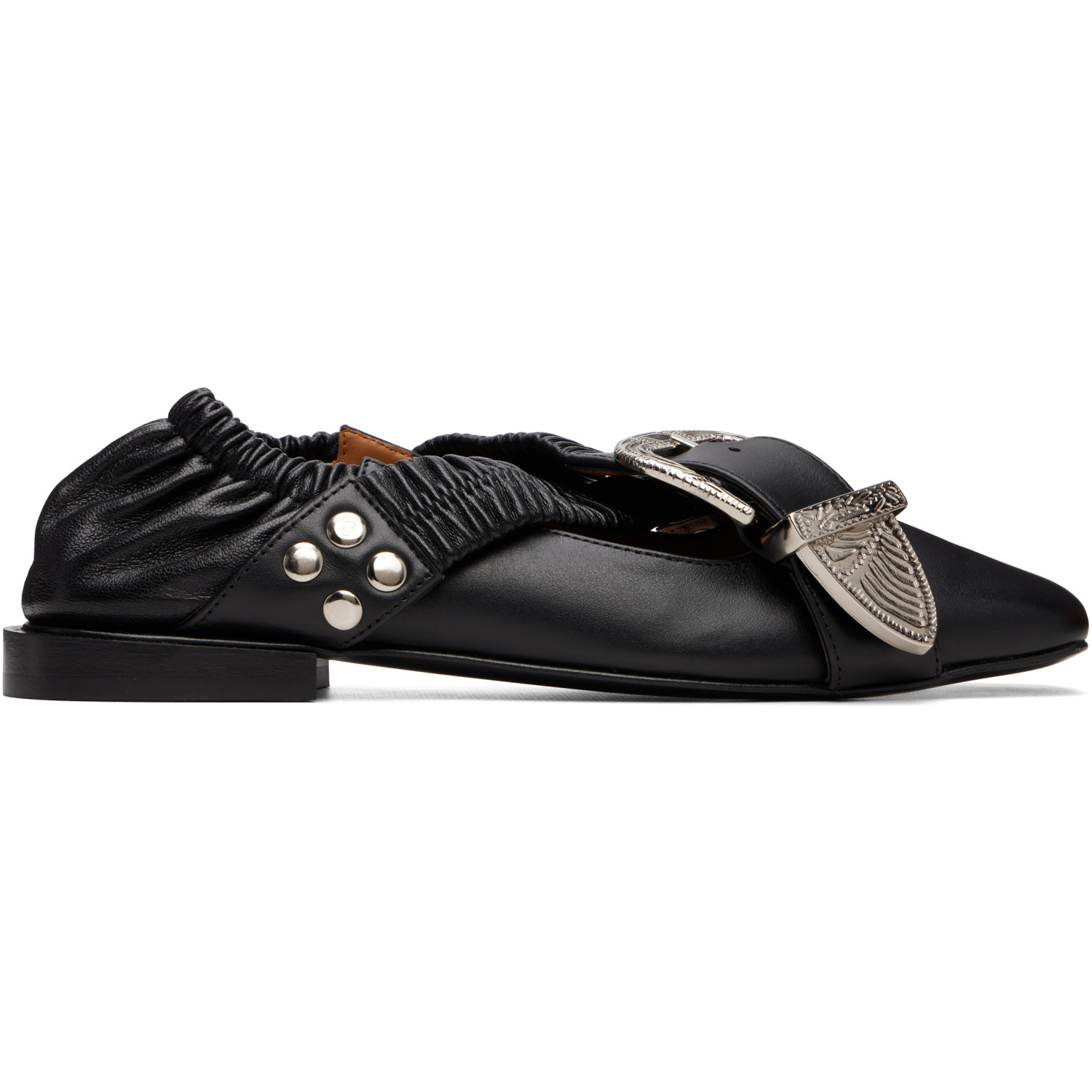 Toga Pulla Black Cross Strap Ballerina Flats