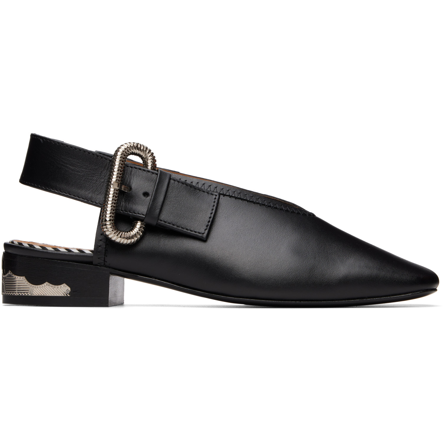 Toga Pulla SSENSE Exclusive Black Leather Ballerina Flats