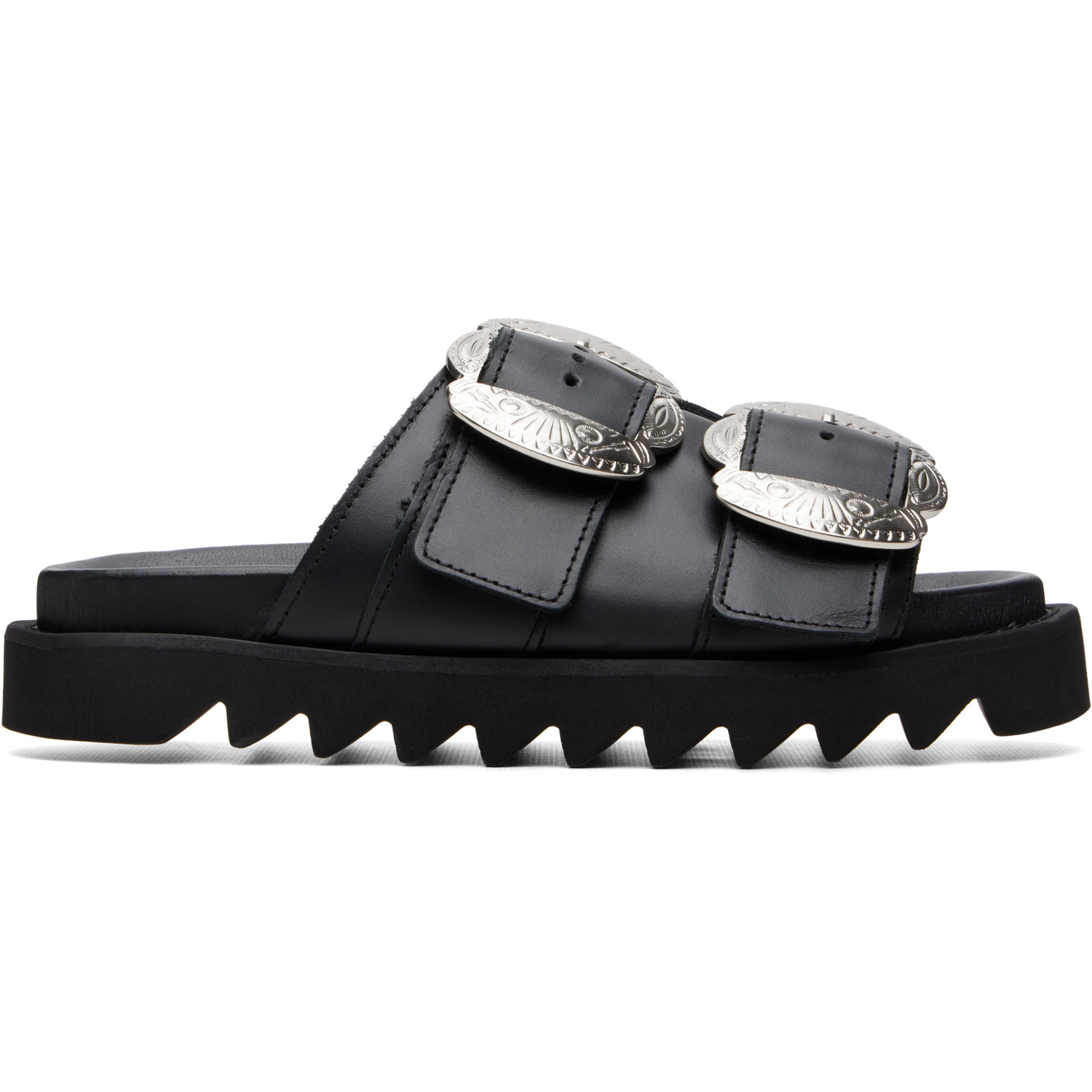 Toga Pulla Black Leather Sandals