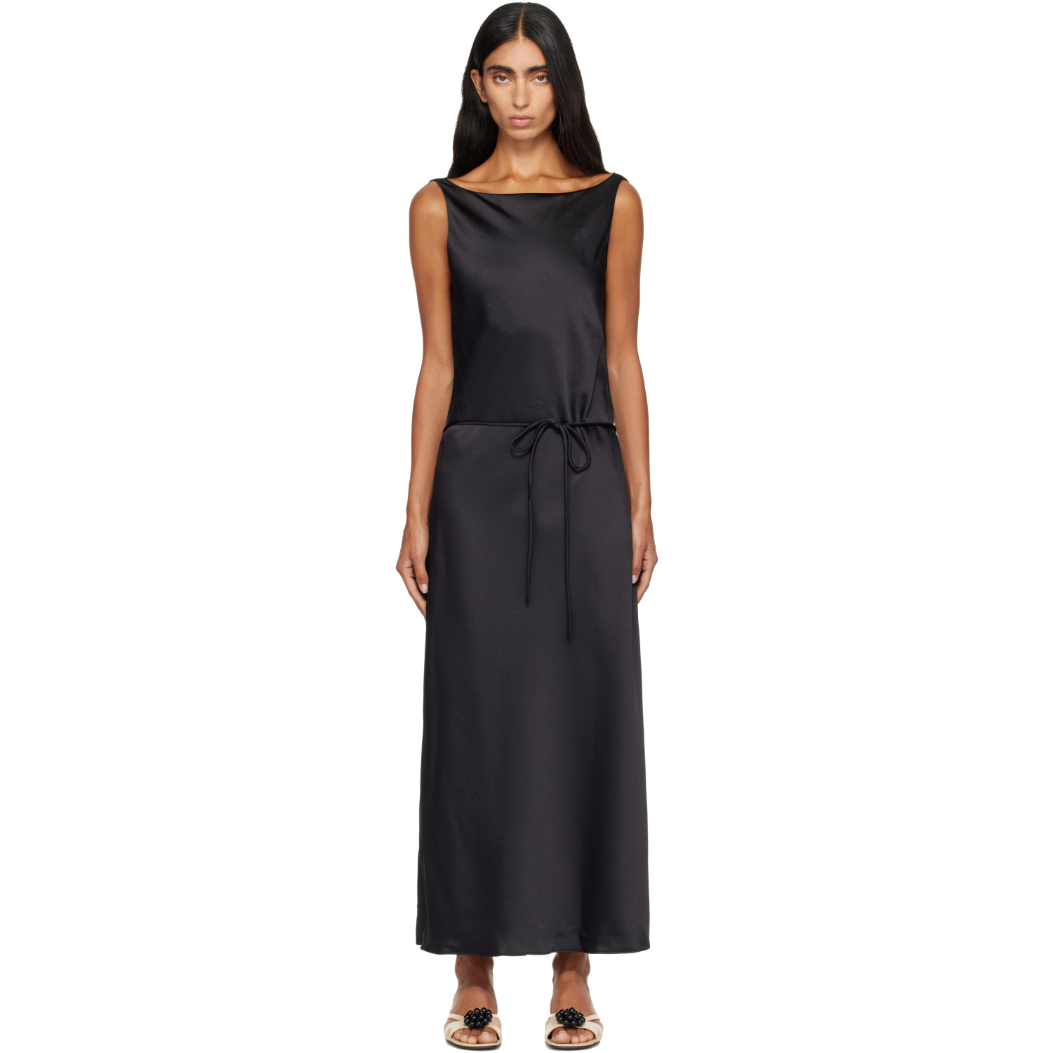 LE17SEPTEMBRE Black Draped Back-Scoop Maxi Dress