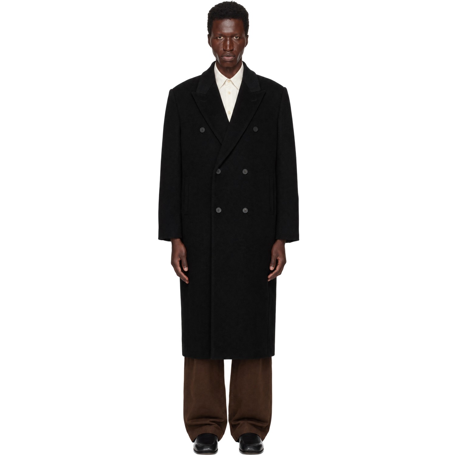 LE17SEPTEMBRE Black Tailored Wool Double Breasted Coat